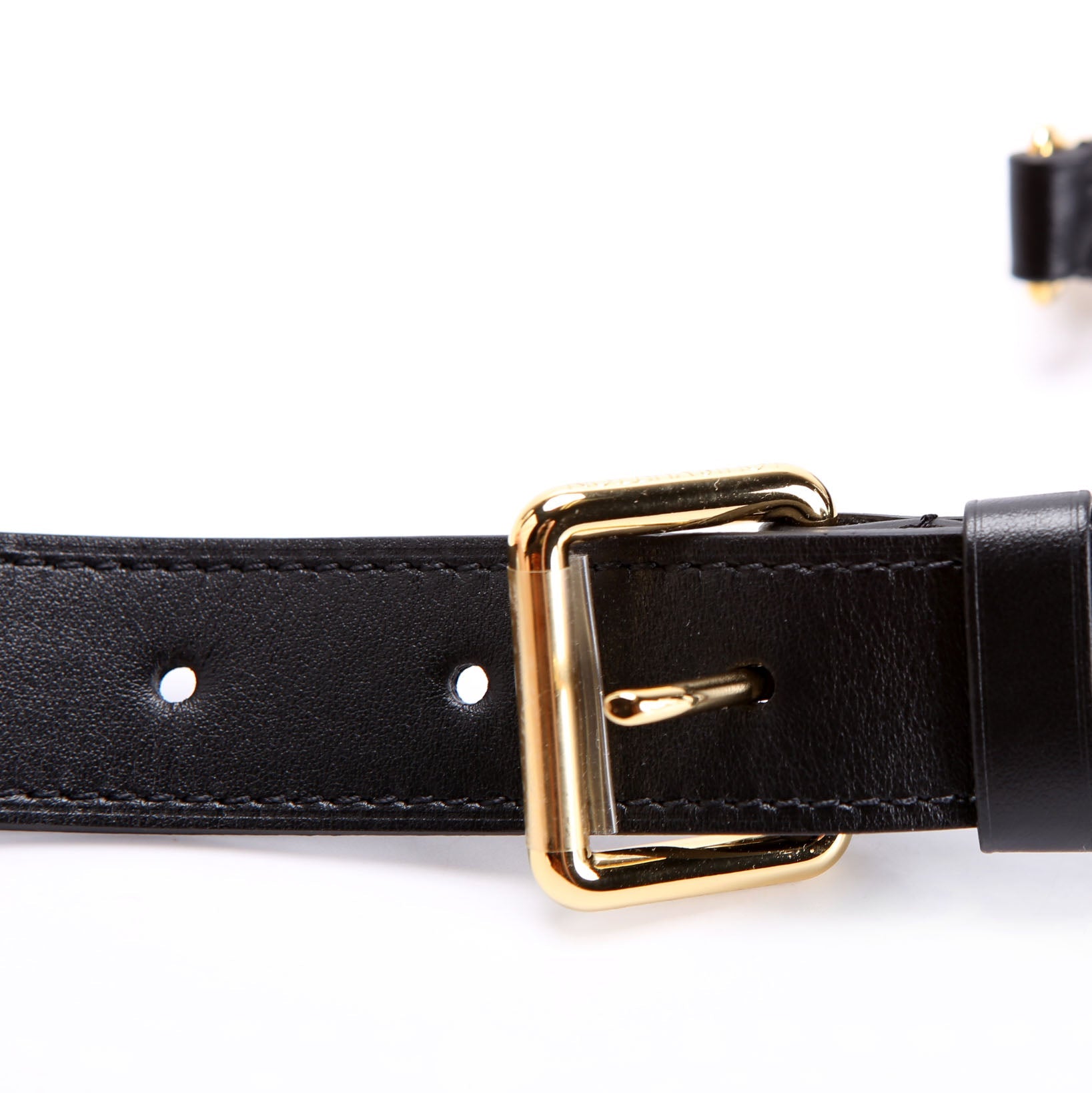 30MM Calfskin Adjustable Shoulder Strap Black