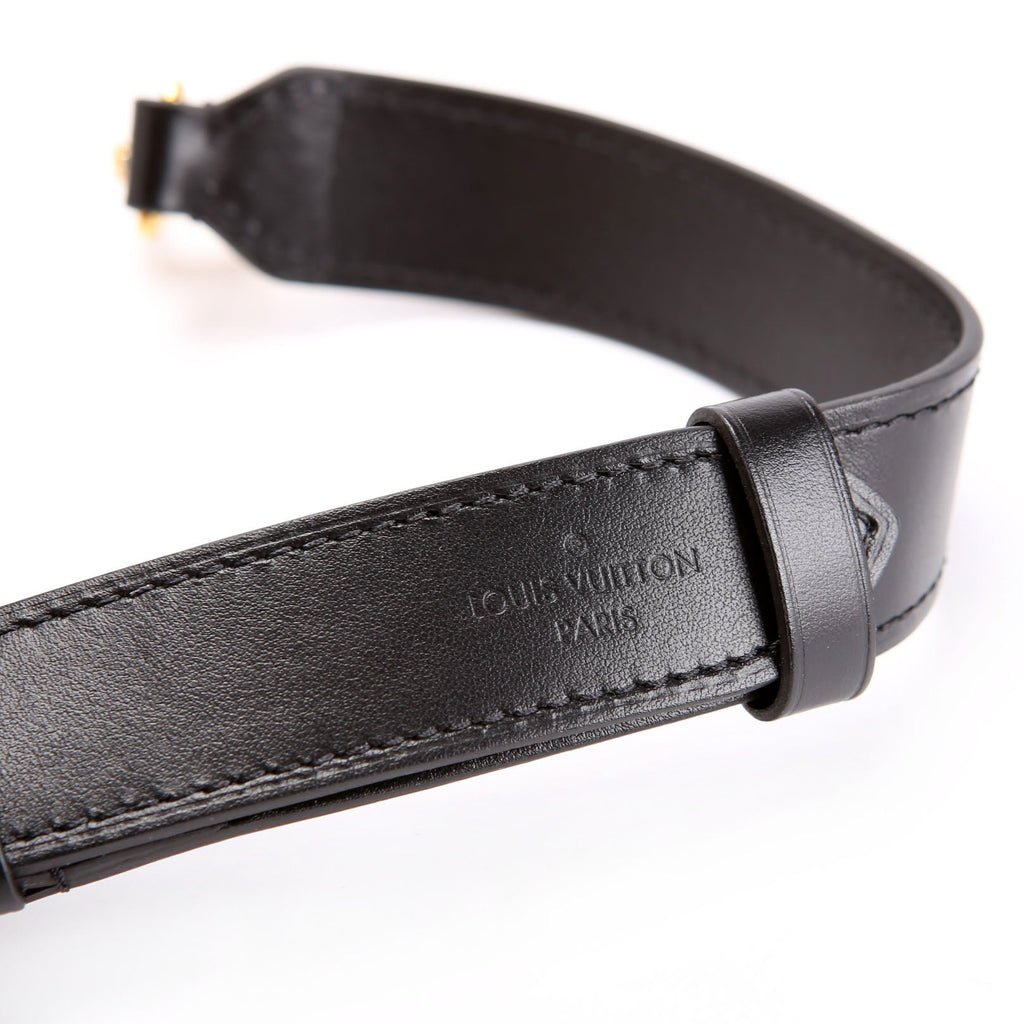 30MM Calfskin Adjustable Shoulder Strap Black