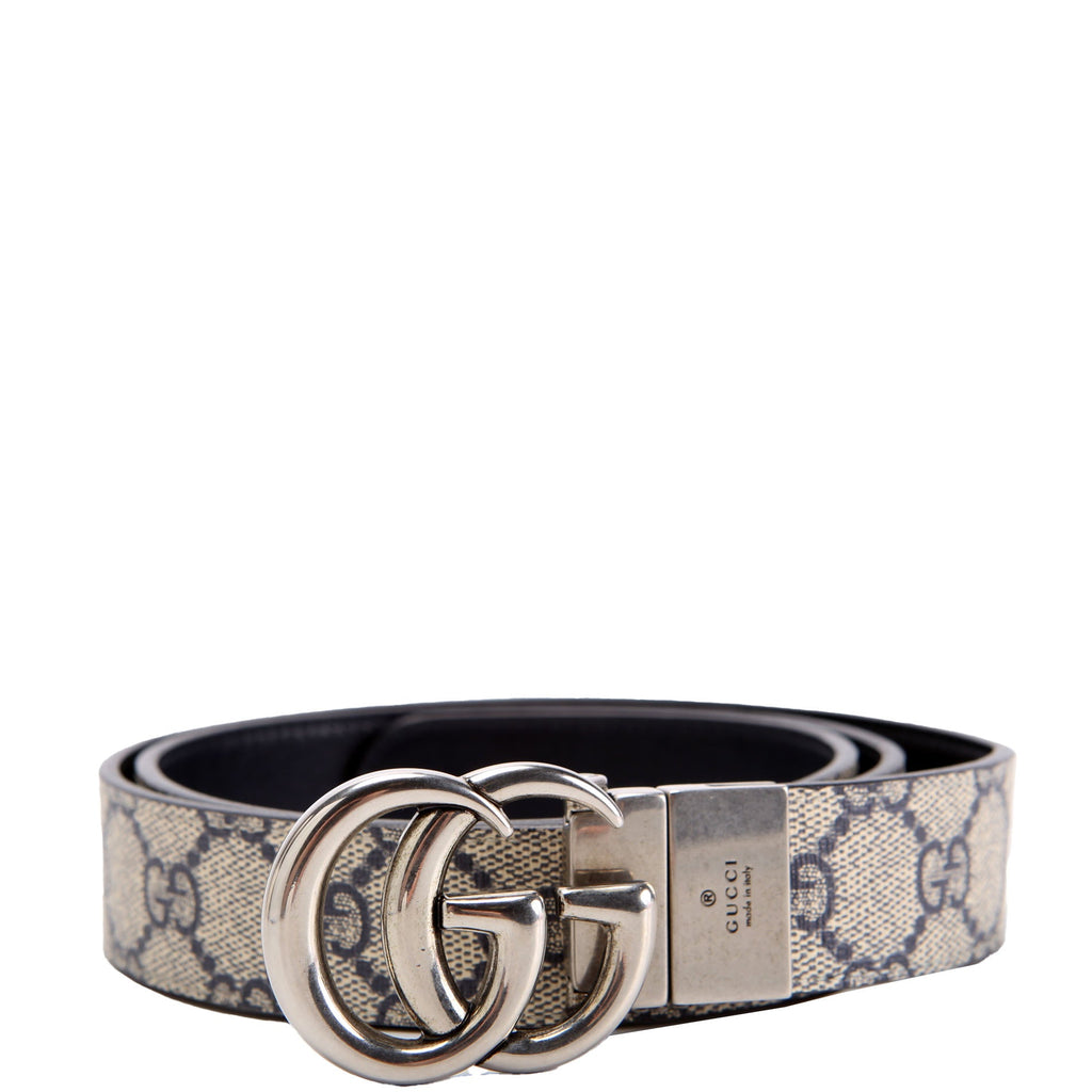 Gucci 642847 GG Marmont Reversible Supreme/Leather Belt Size 90/36 Black