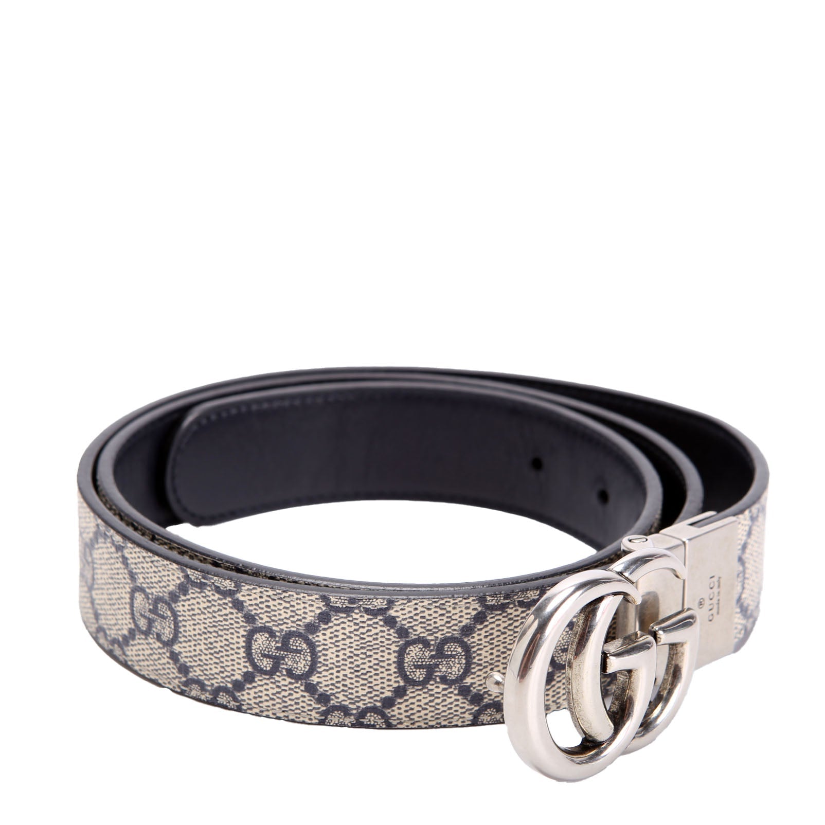 Gucci 642847 GG Marmont Reversible Supreme/Leather Belt Size 90/36 Black