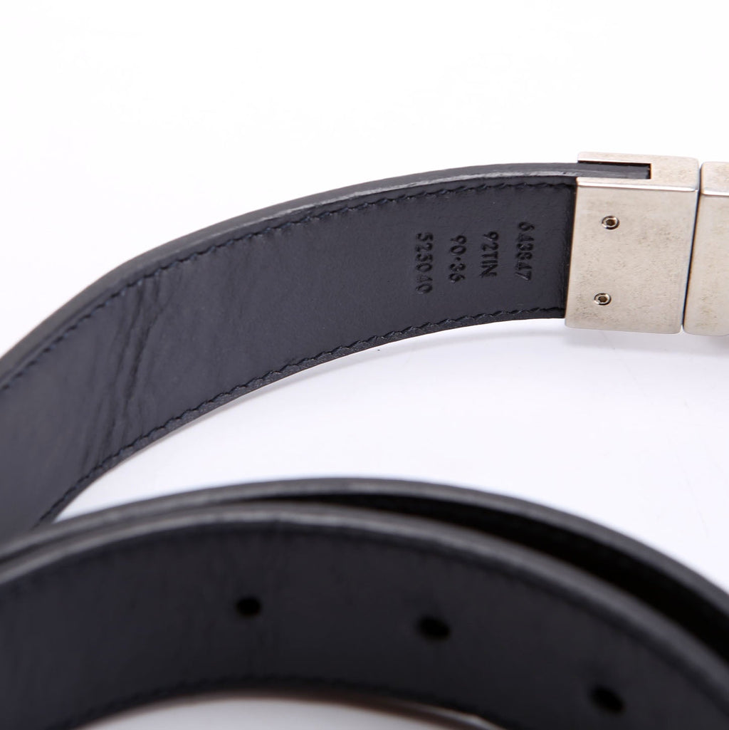 Gucci 642847 GG Marmont Reversible Supreme/Leather Belt Size 90/36 Black