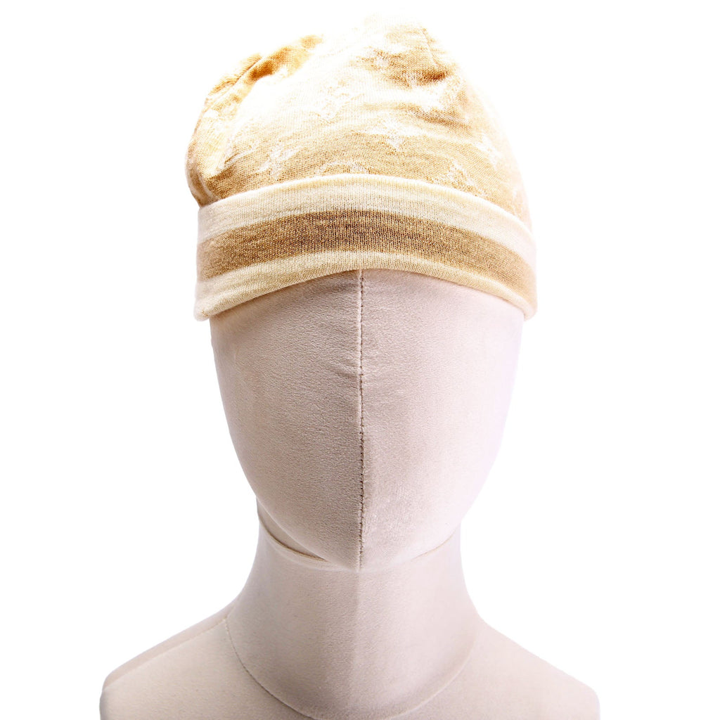 LV Monogram Cashmere/Silk Beanie Hat Tan