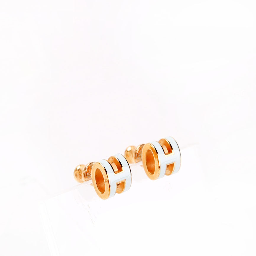 Mini Pop H Stud Earrings Blue/Gold