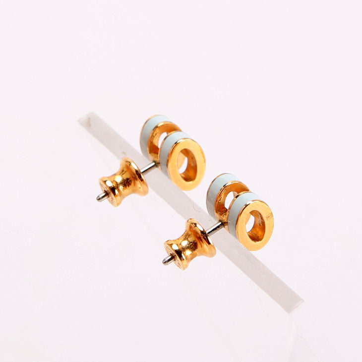 Mini Pop H Stud Earrings Blue/Gold