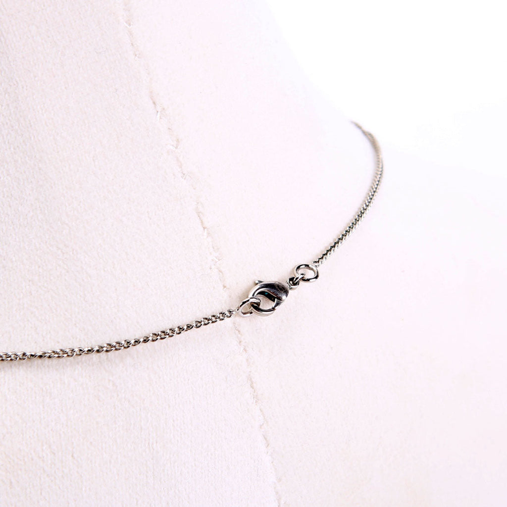CC Floral Pendant Necklace Silver