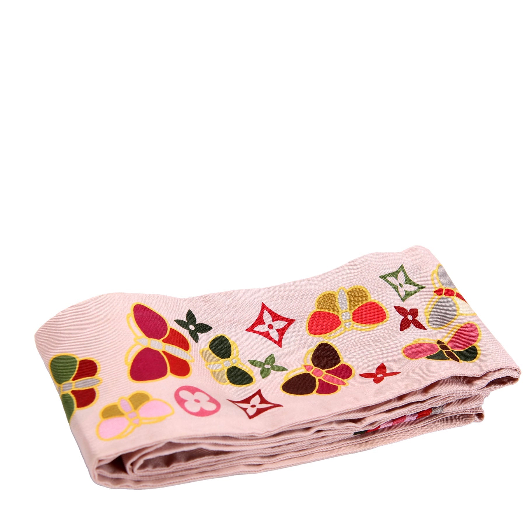 Papillon Butterfly Silk Bandeau Scarf Pink/Multicolor