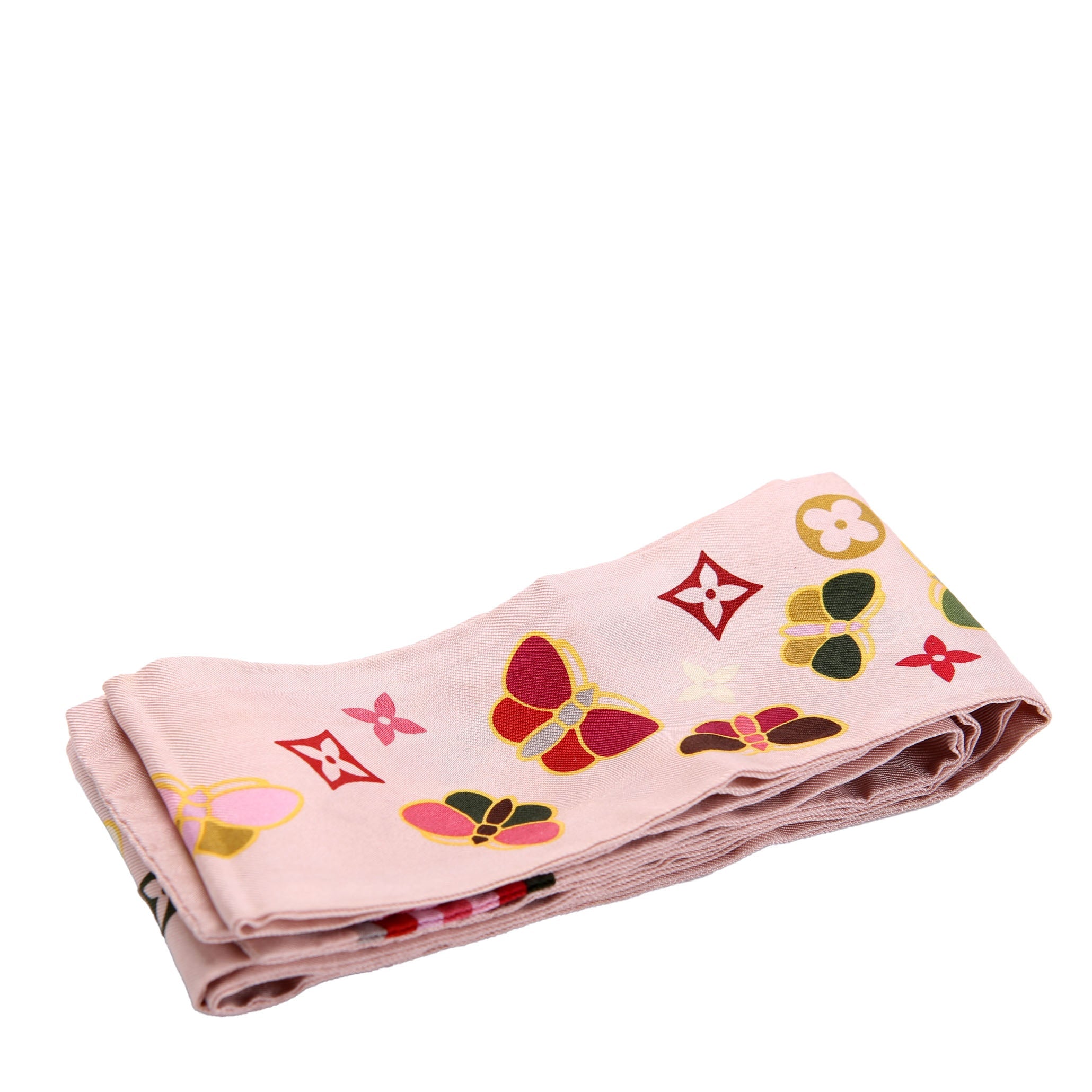 Papillon Butterfly Silk Bandeau Scarf Pink/Multicolor