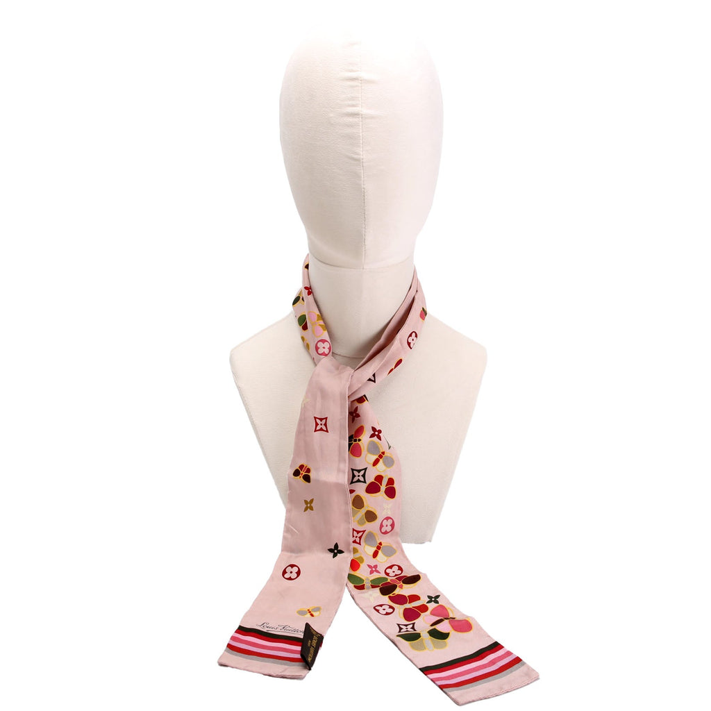 Papillon Butterfly Silk Bandeau Scarf Pink/Multicolor
