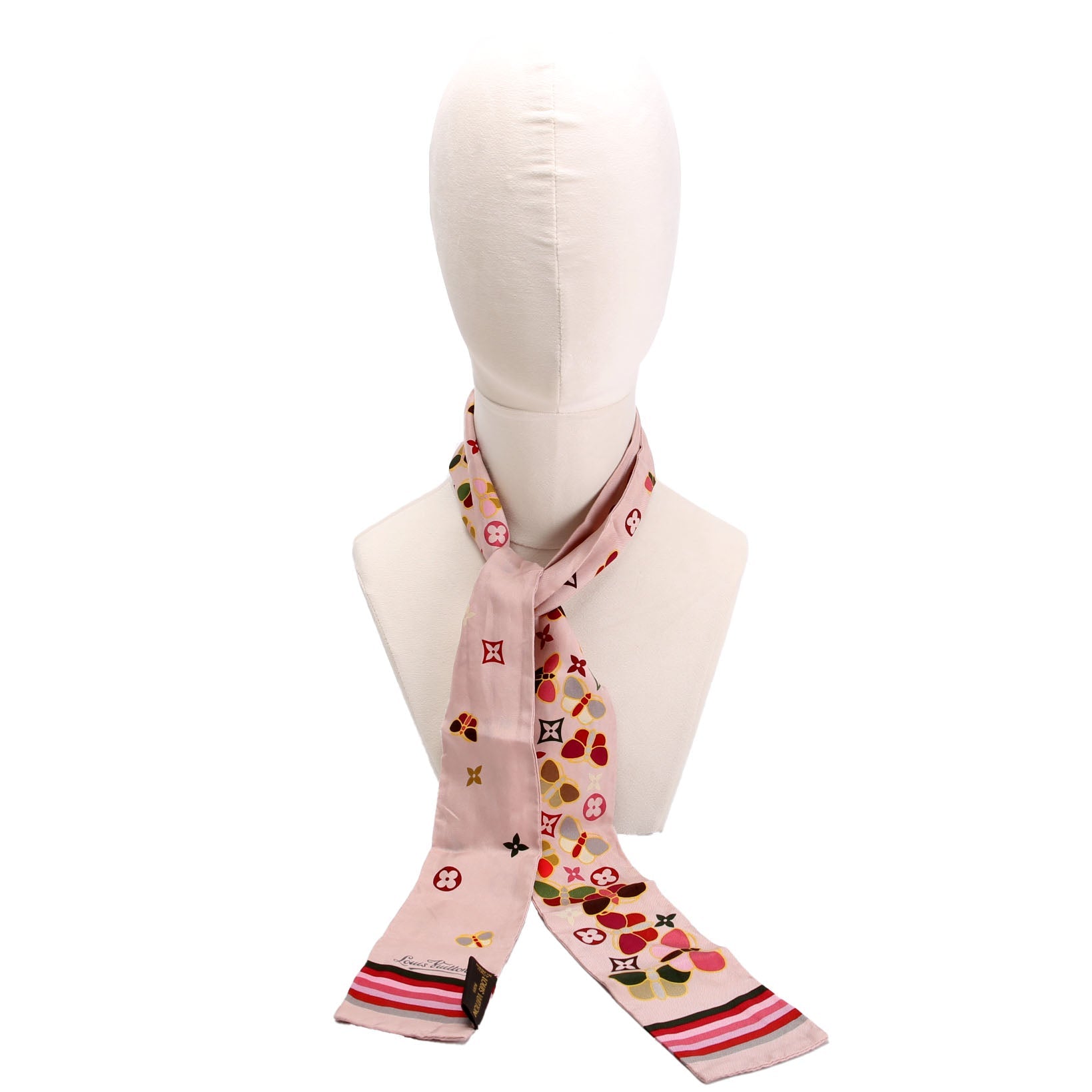 Papillon Butterfly Silk Bandeau Scarf Pink/Multicolor