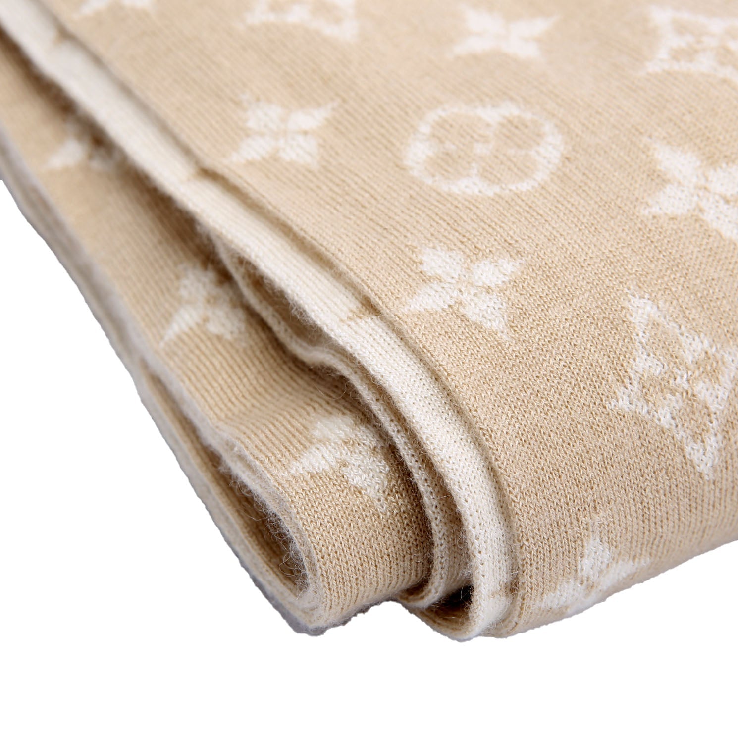 LV Monogram Cashmere/Silk Scarf Tan