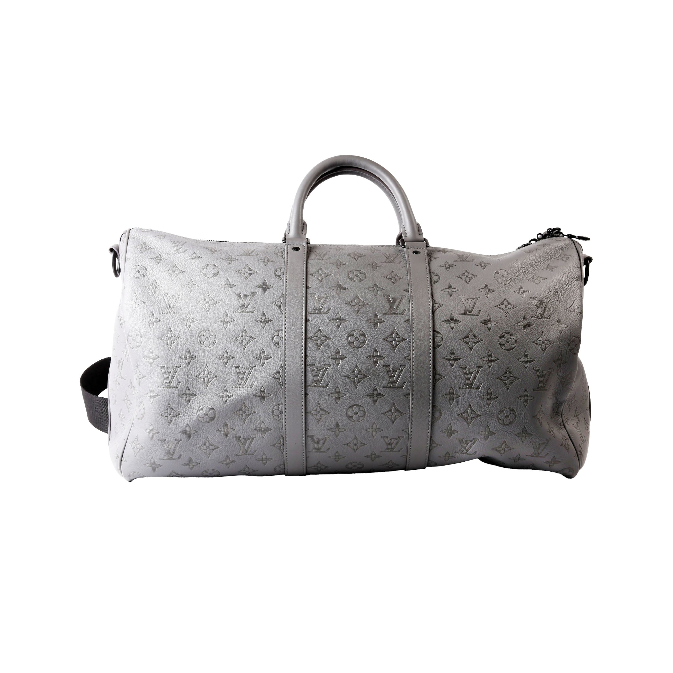 Keepall 50 Shadow Monogram Bandouliere Gray/Black