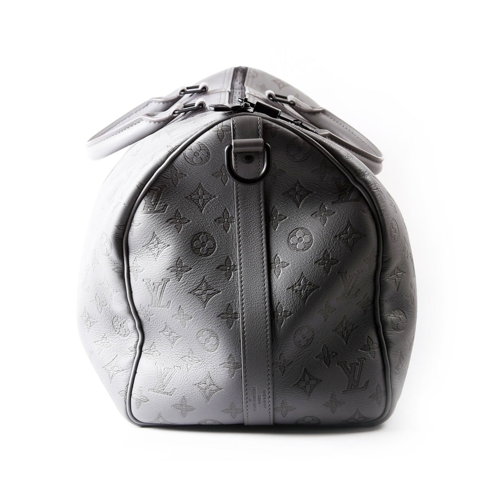 Keepall 50 Shadow Monogram Bandouliere Gray/Black