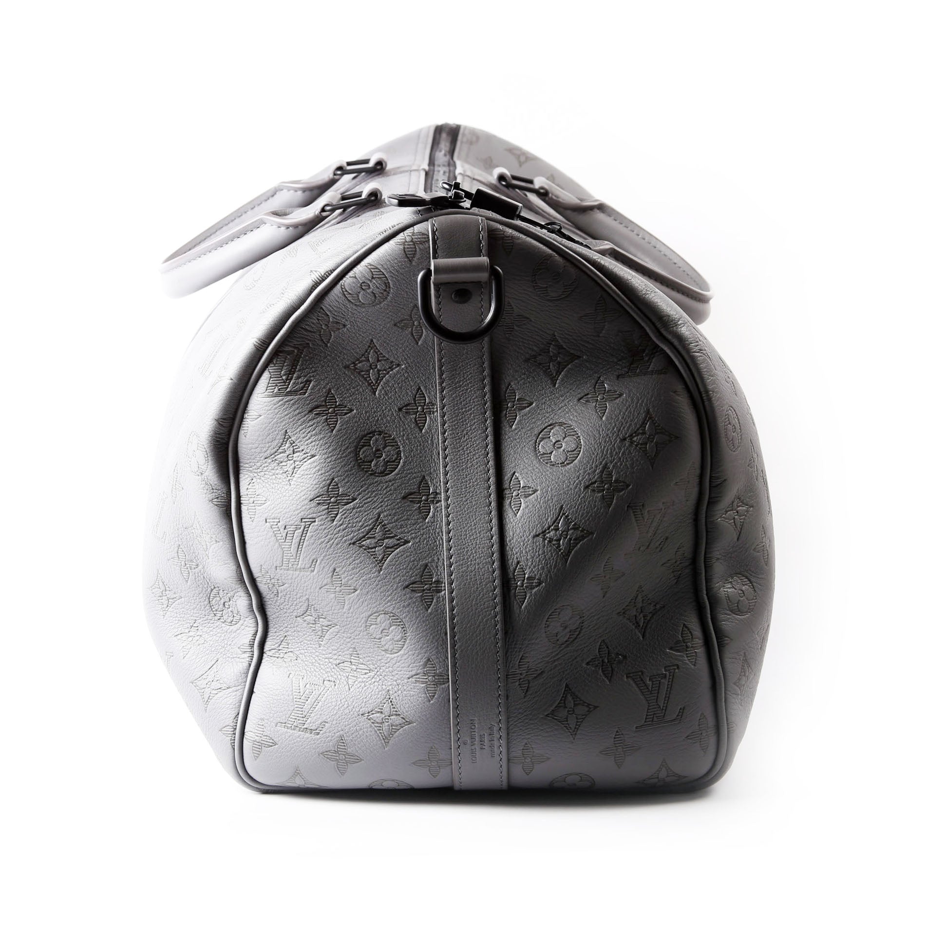 Keepall 50 Shadow Monogram Bandouliere Gray/Black