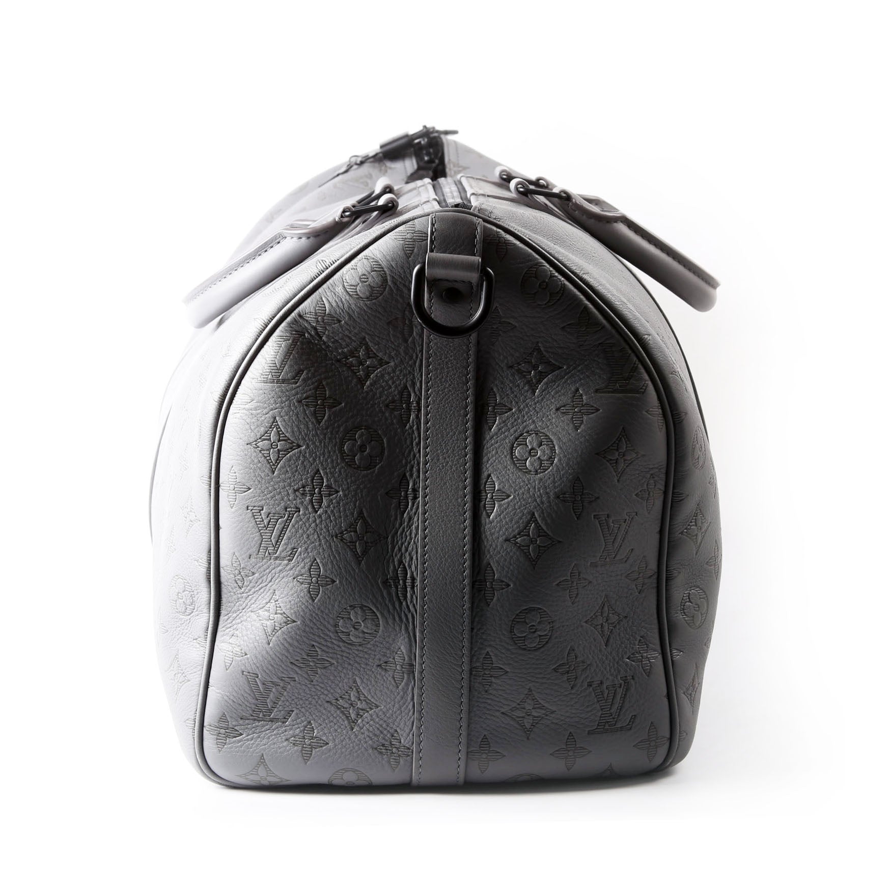 Keepall 50 Shadow Monogram Bandouliere Gray/Black