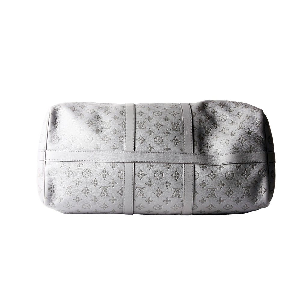 Keepall 50 Shadow Monogram Bandouliere Gray/Black