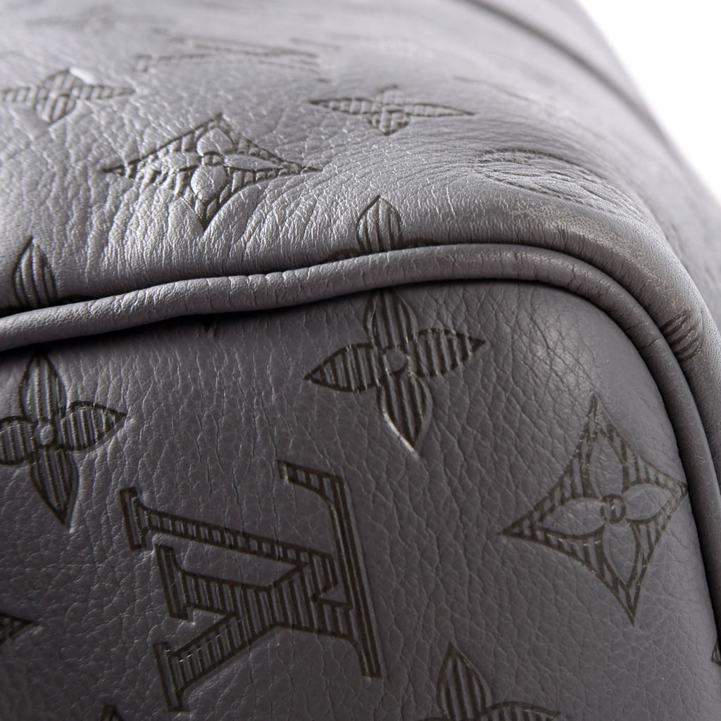 Keepall 50 Shadow Monogram Bandouliere Gray/Black