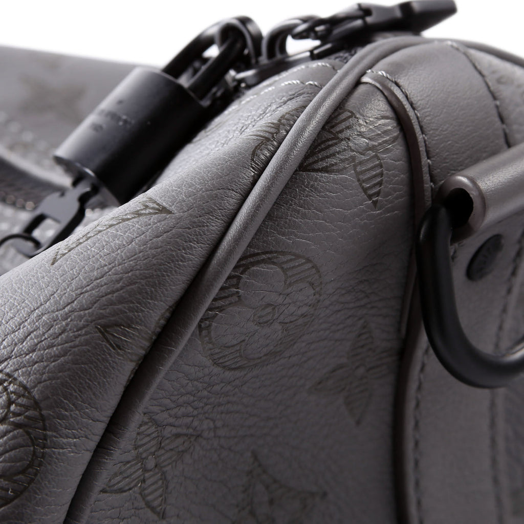 Keepall 50 Shadow Monogram Bandouliere Gray/Black
