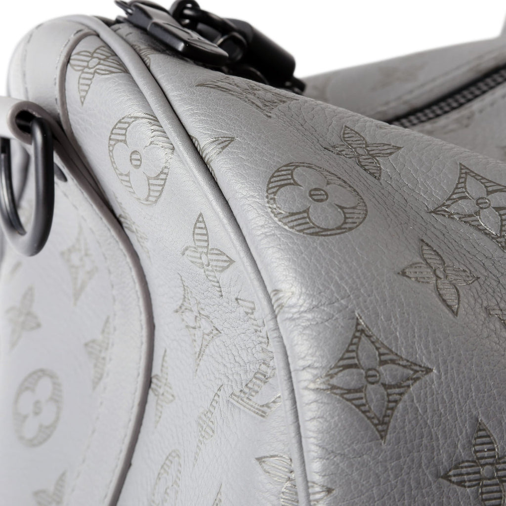 Keepall 50 Shadow Monogram Bandouliere Gray/Black