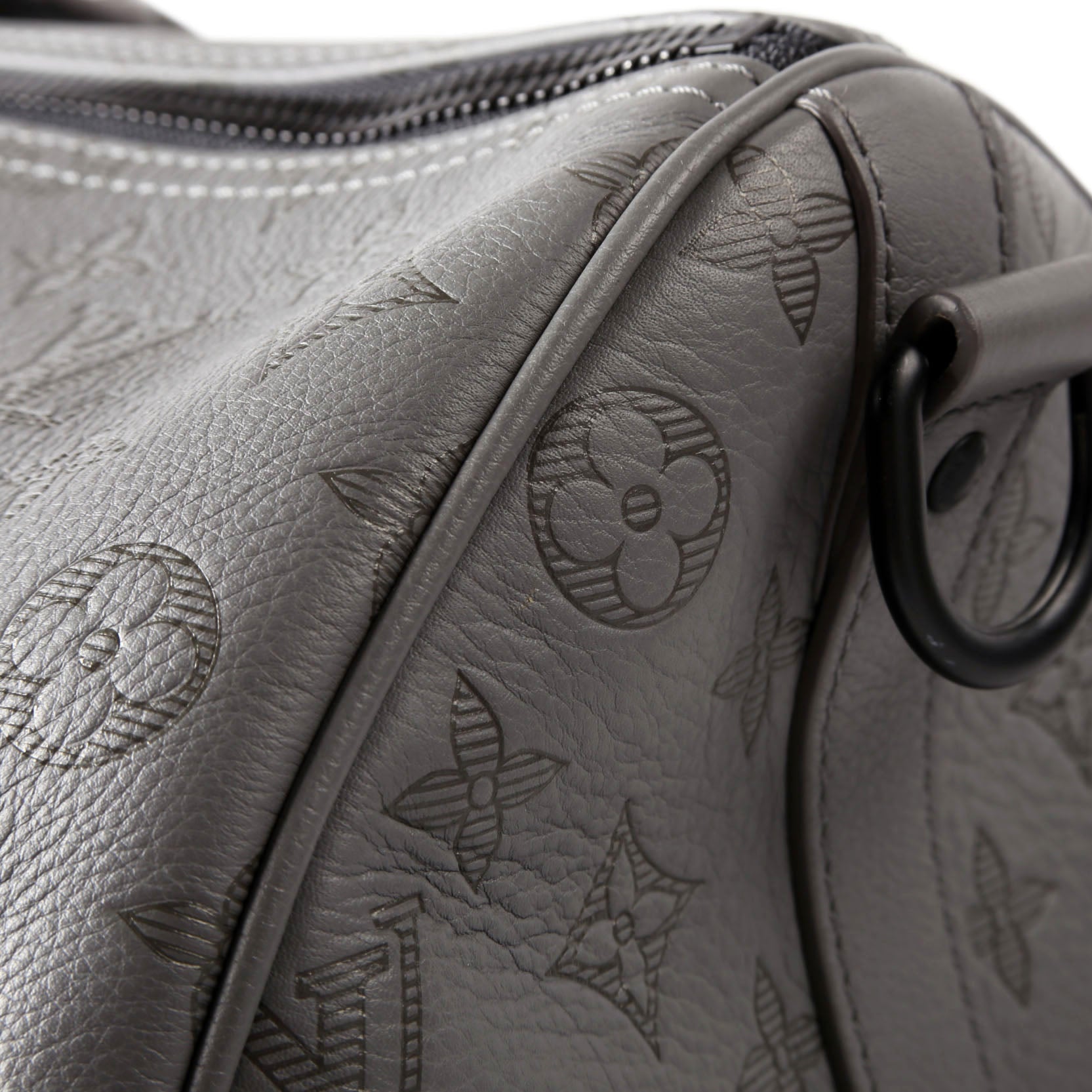 Keepall 50 Shadow Monogram Bandouliere Gray/Black