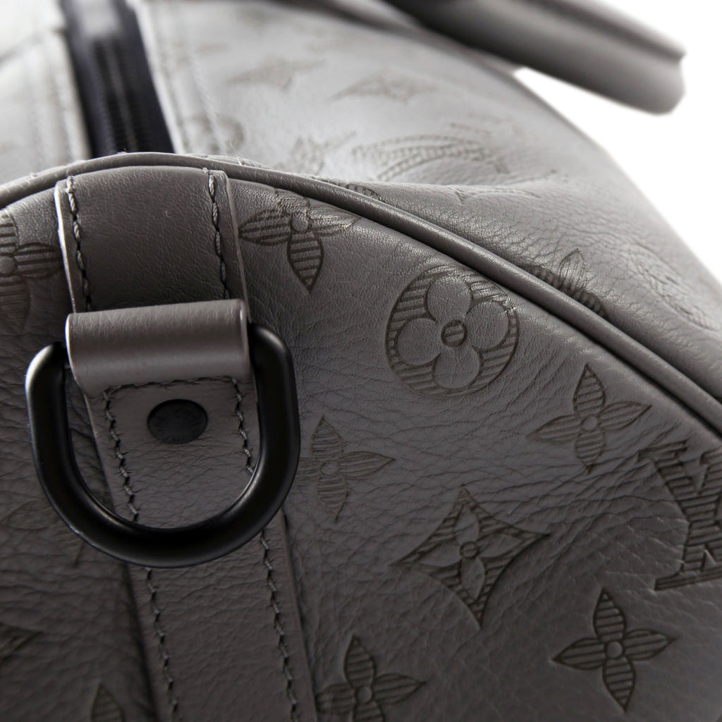 Keepall 50 Shadow Monogram Bandouliere Gray/Black