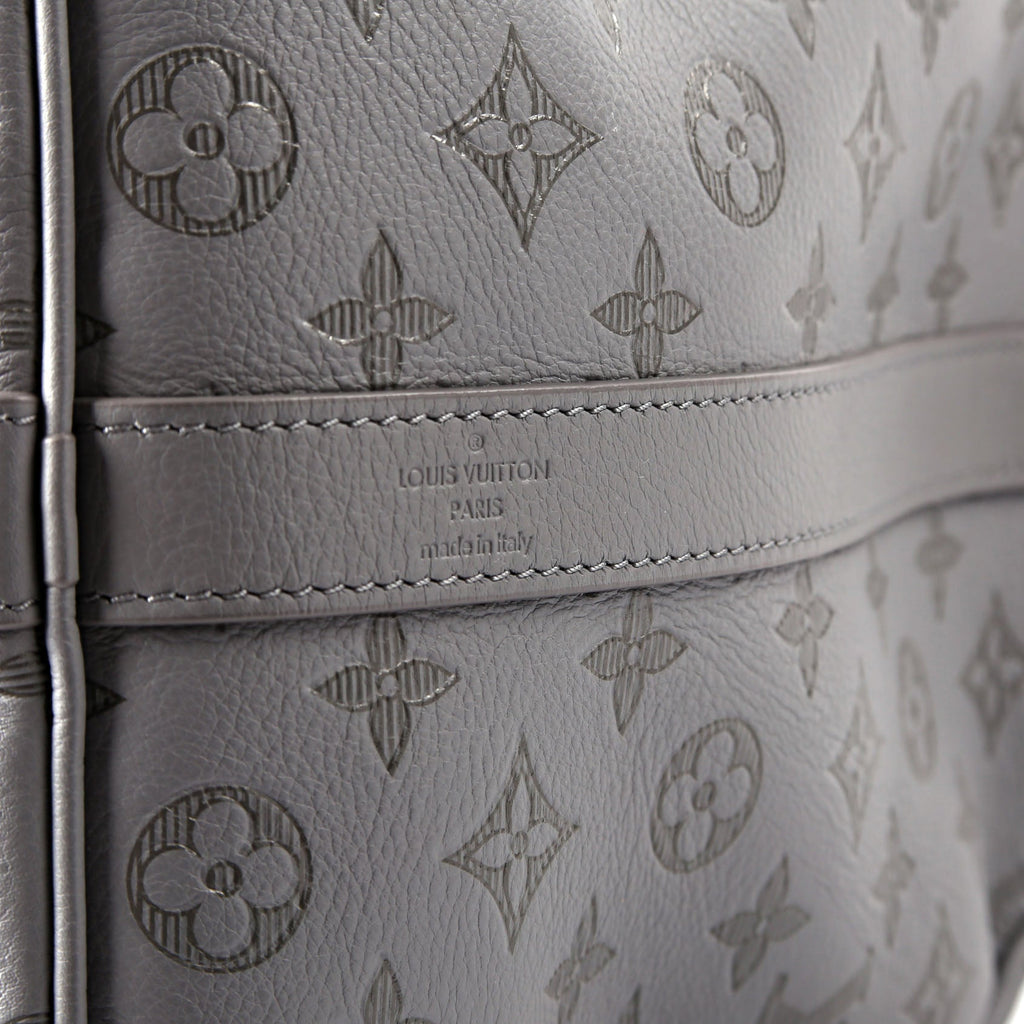 Keepall 50 Shadow Monogram Bandouliere Gray/Black