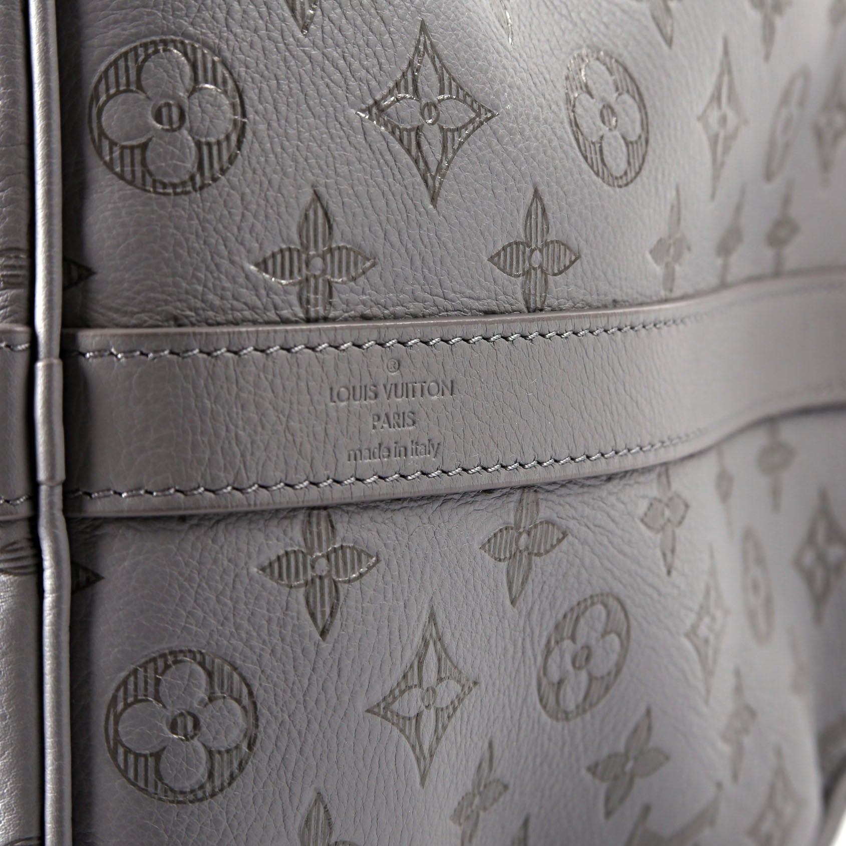 Keepall 50 Shadow Monogram Bandouliere Gray/Black