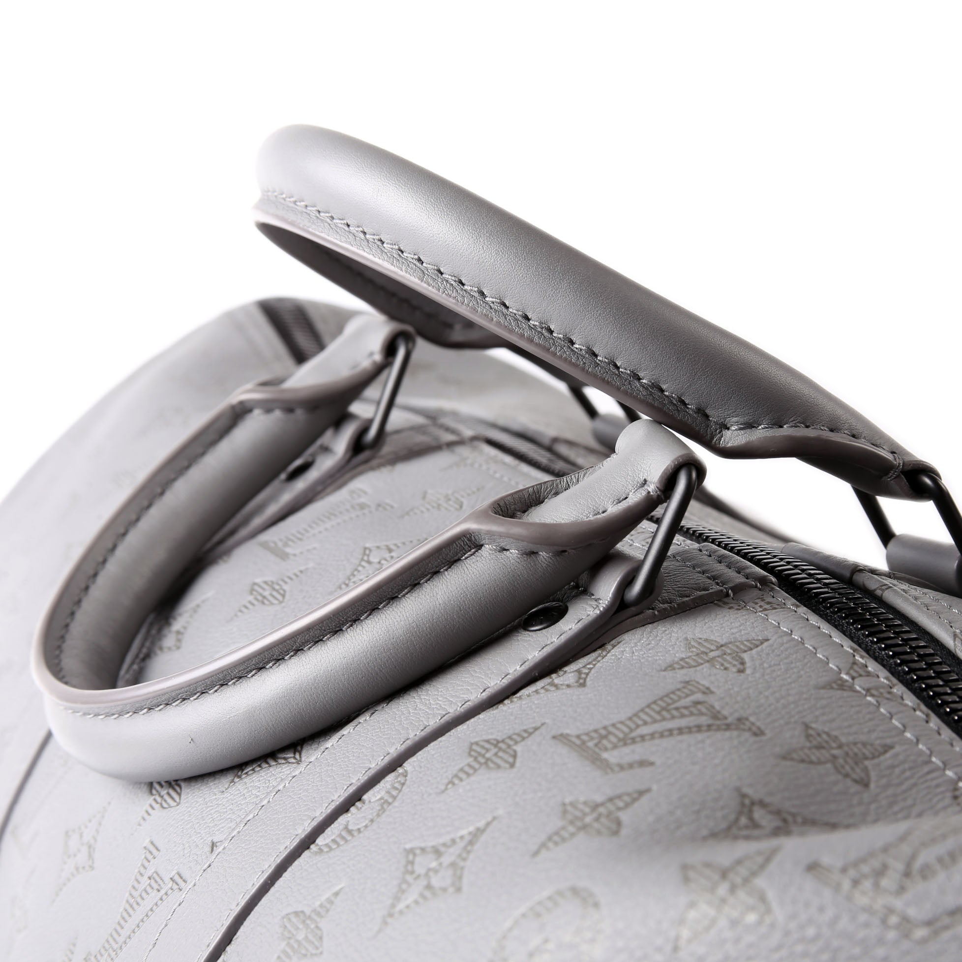 Keepall 50 Shadow Monogram Bandouliere Gray/Black