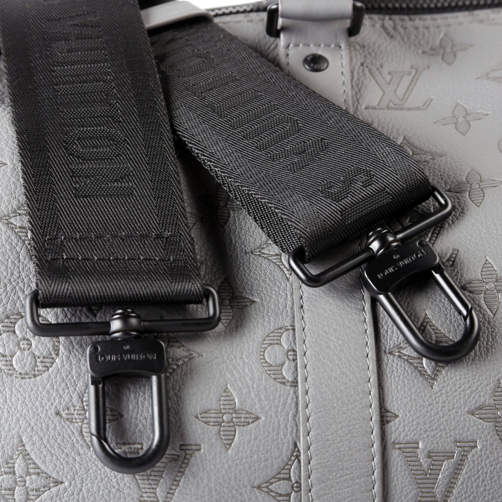Keepall 50 Shadow Monogram Bandouliere Gray/Black