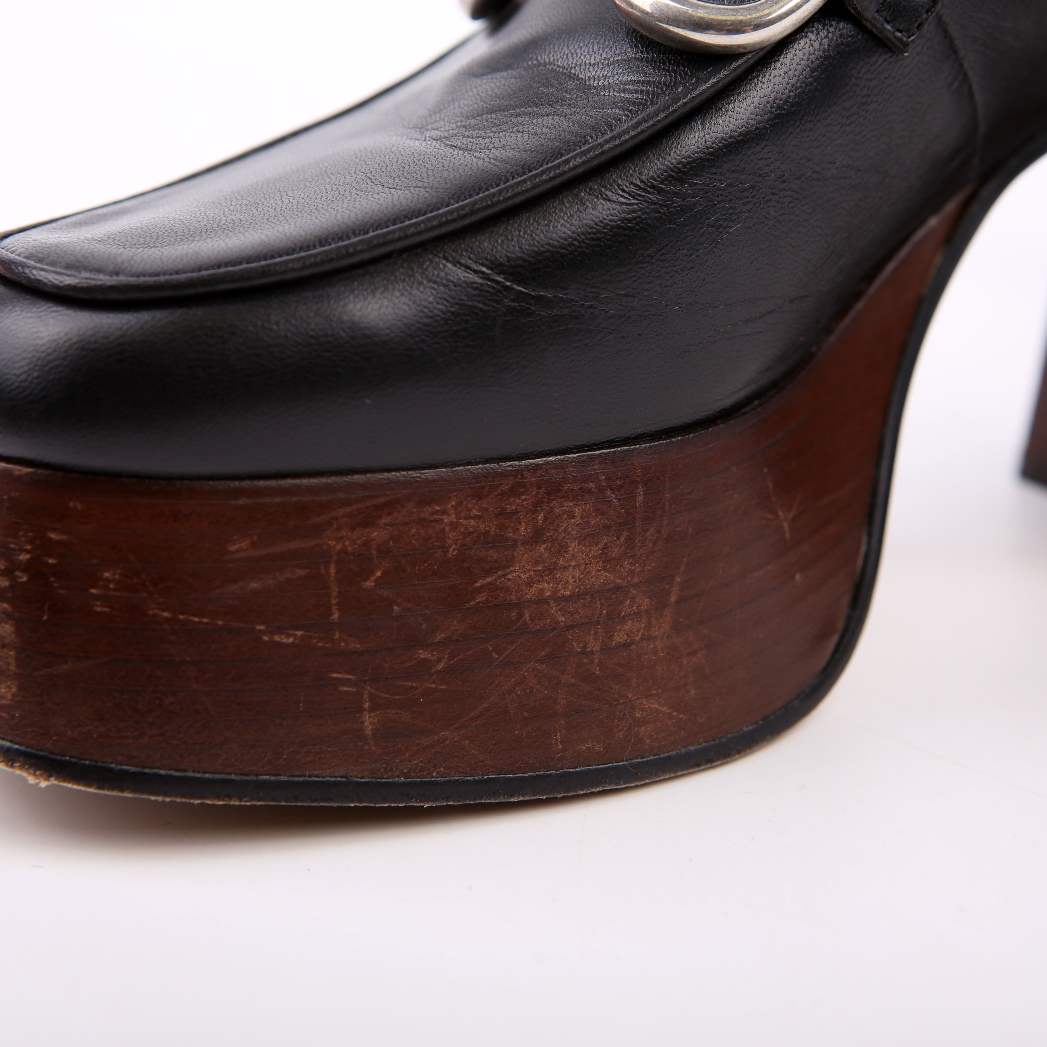 Gucci Horsebit Platform Loafers Size 38.5 Black