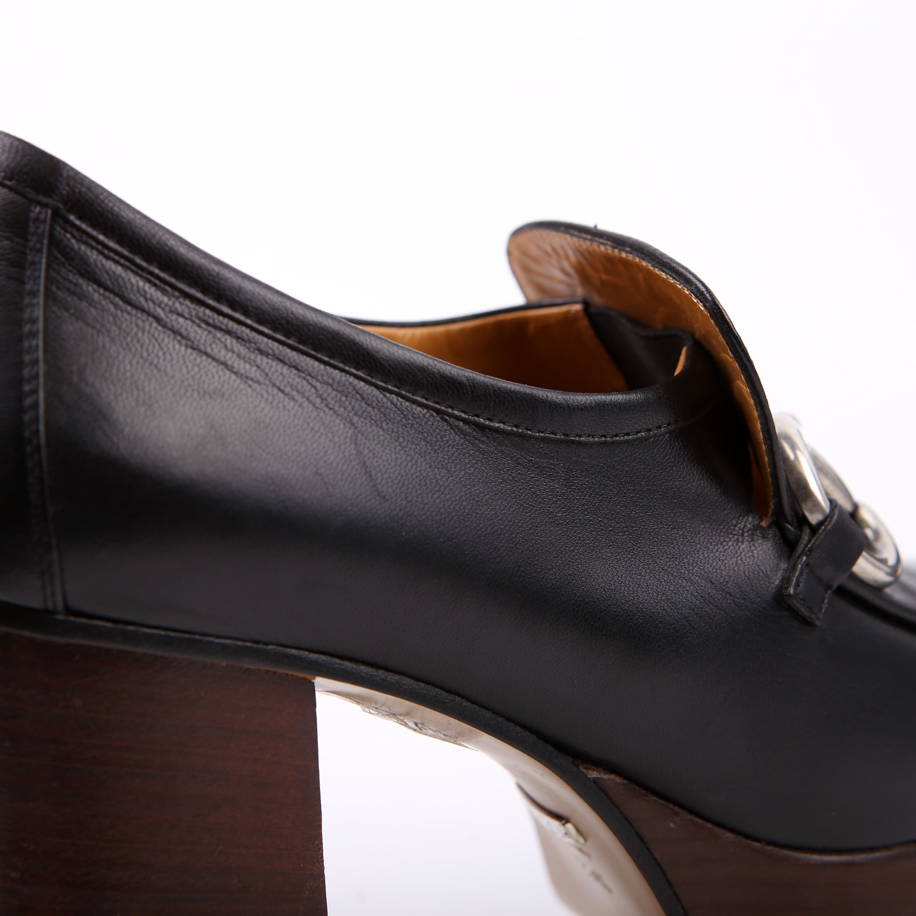 Gucci Horsebit Platform Loafers Size 38.5 Black