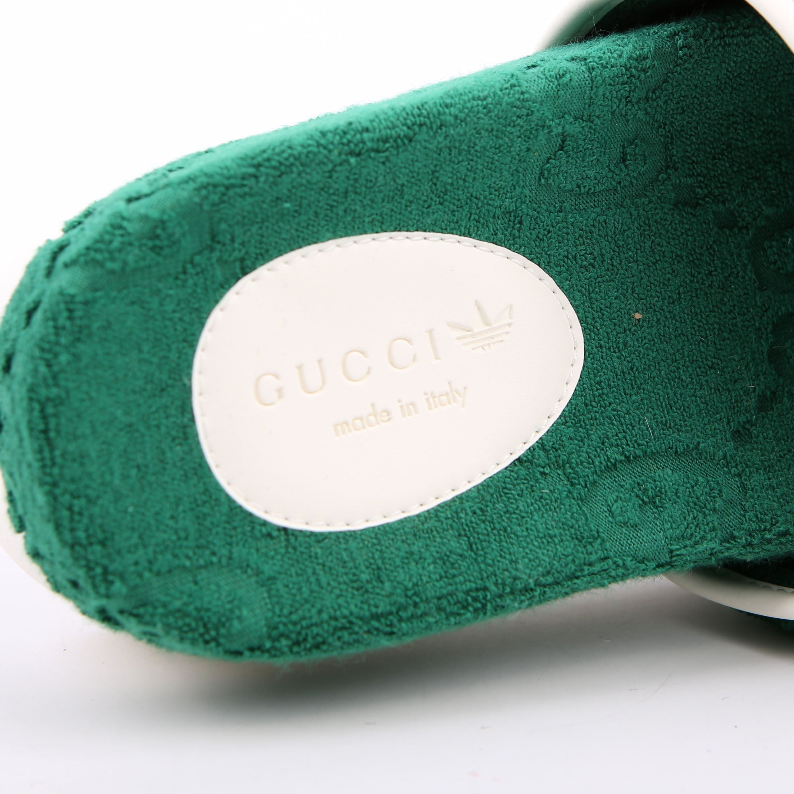 Gucci X Adidas GG Terry Slides Size 38 Green