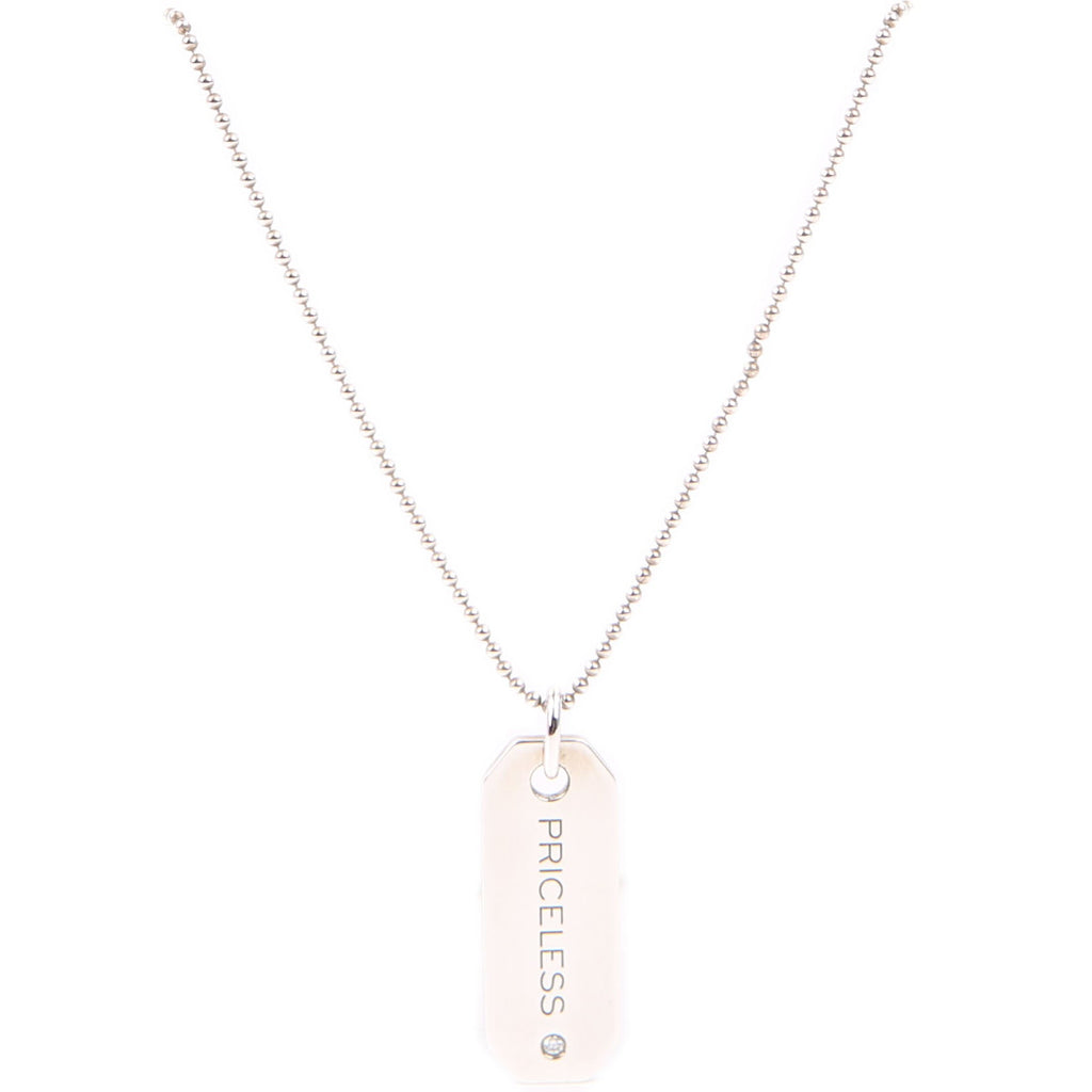 "Priceless" Charm Necklace 925/Diamond
