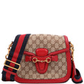 Gucci 383848 GG Canvas Lady Web Original Shoulder Bag Red
