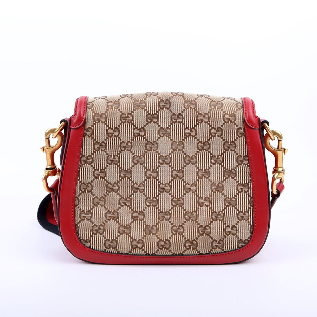 Gucci 383848 GG Canvas Lady Web Original Shoulder Bag Red