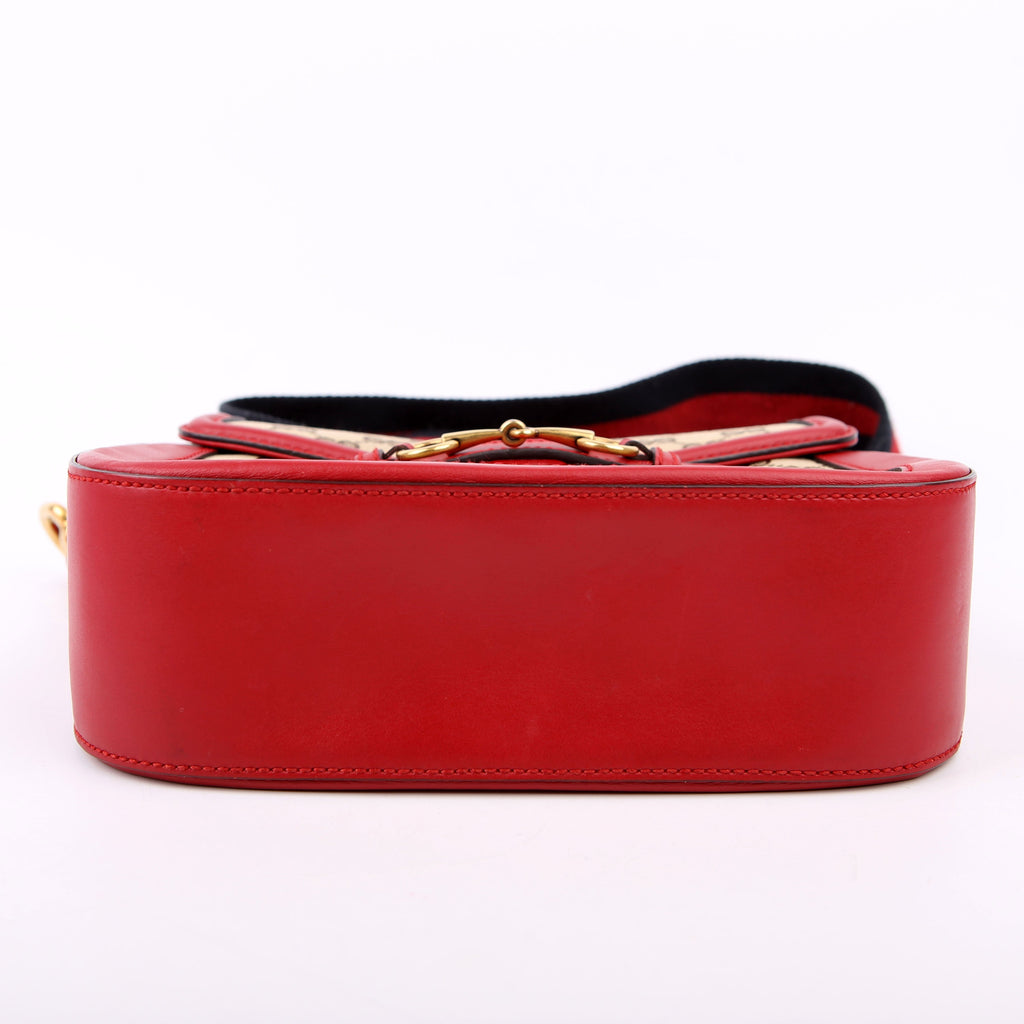 Gucci 383848 GG Canvas Lady Web Original Shoulder Bag Red