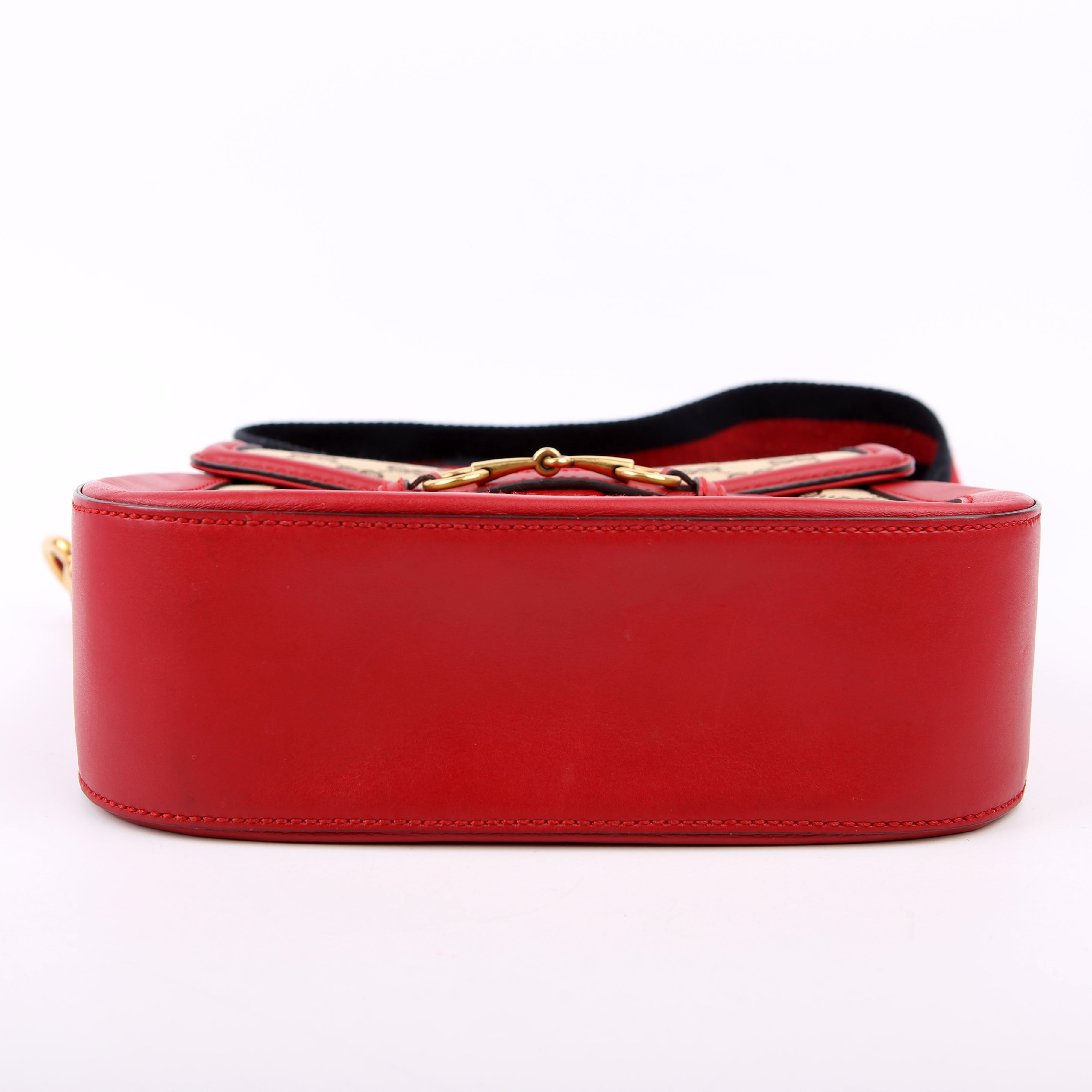 Gucci 383848 GG Canvas Lady Web Original Shoulder Bag Red
