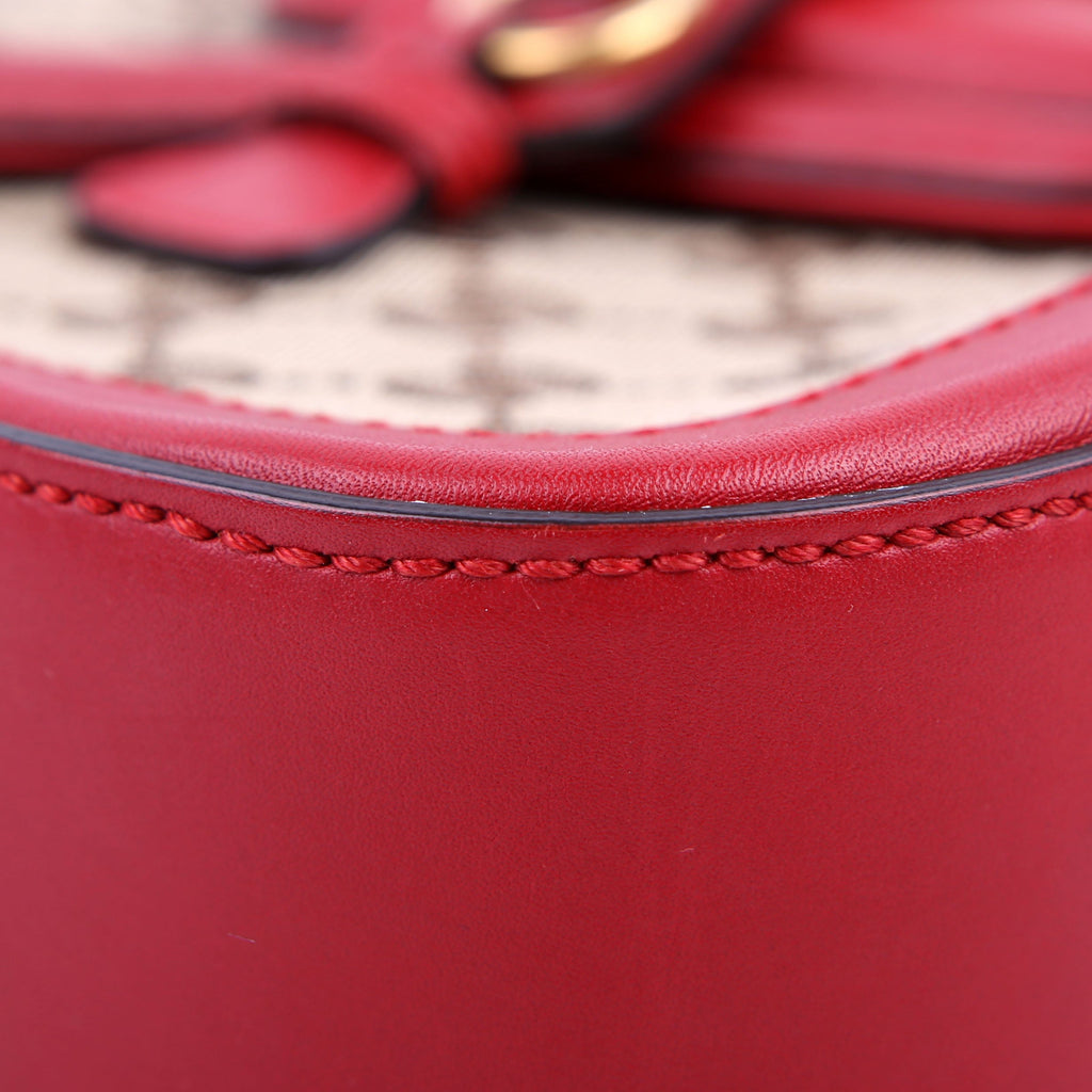 Gucci 383848 GG Canvas Lady Web Original Shoulder Bag Red