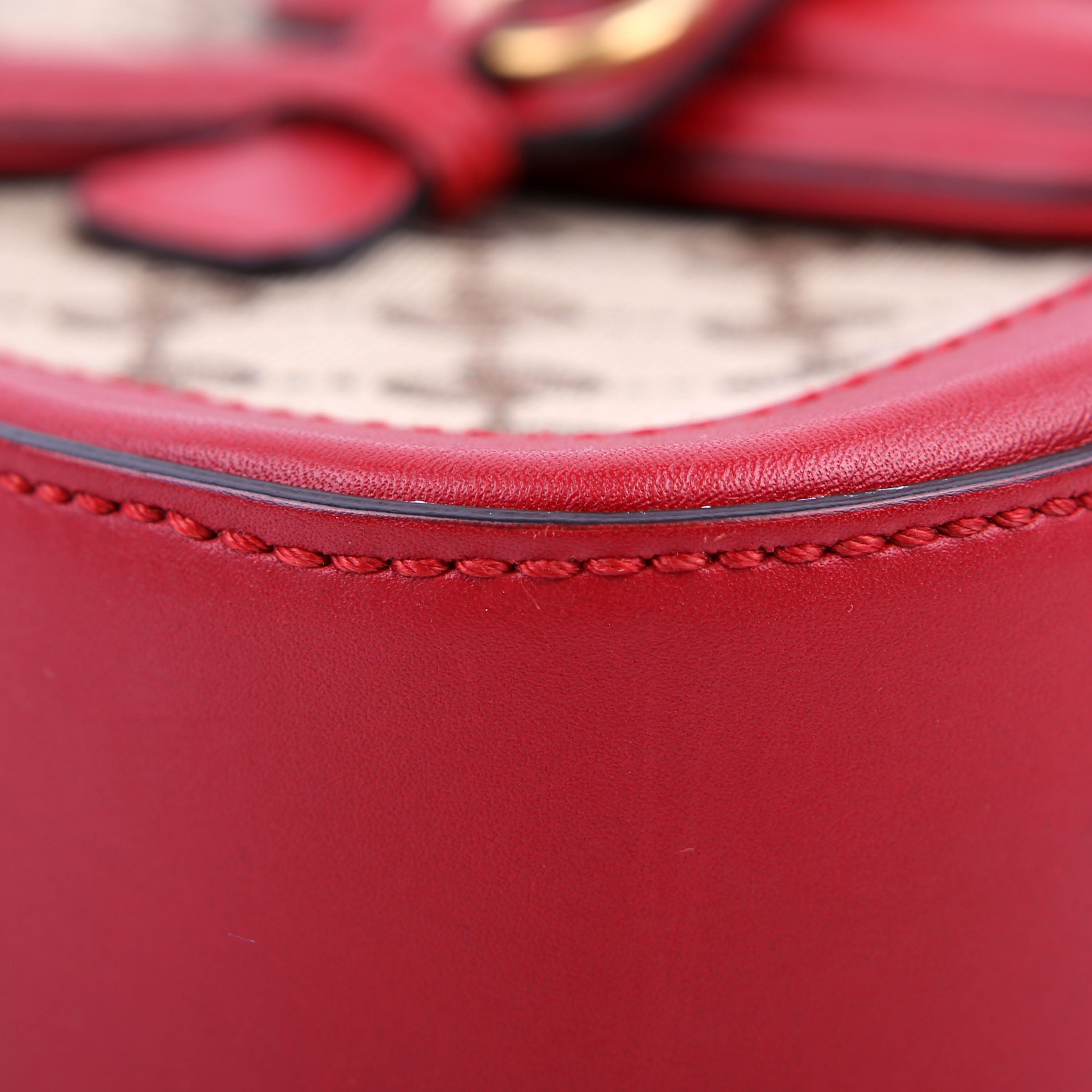 Gucci 383848 GG Canvas Lady Web Original Shoulder Bag Red