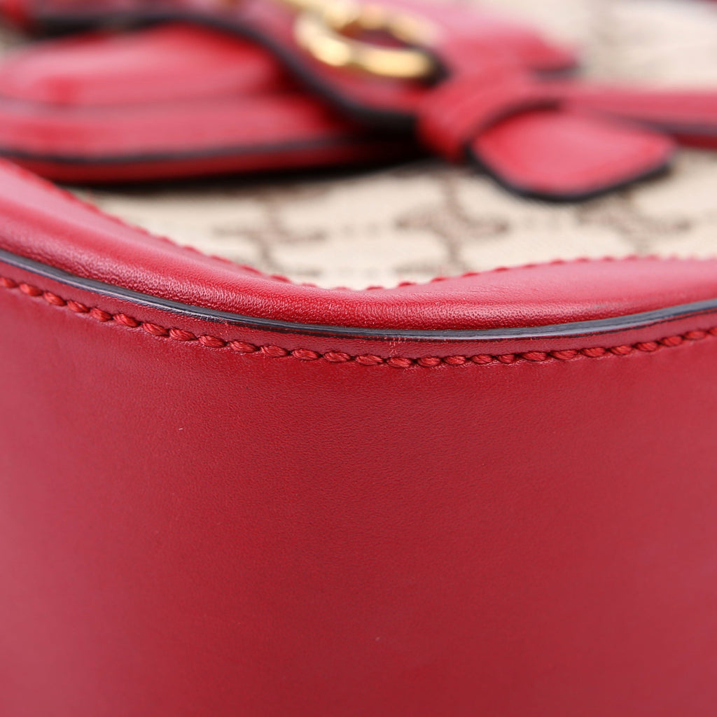 Gucci 383848 GG Canvas Lady Web Original Shoulder Bag Red