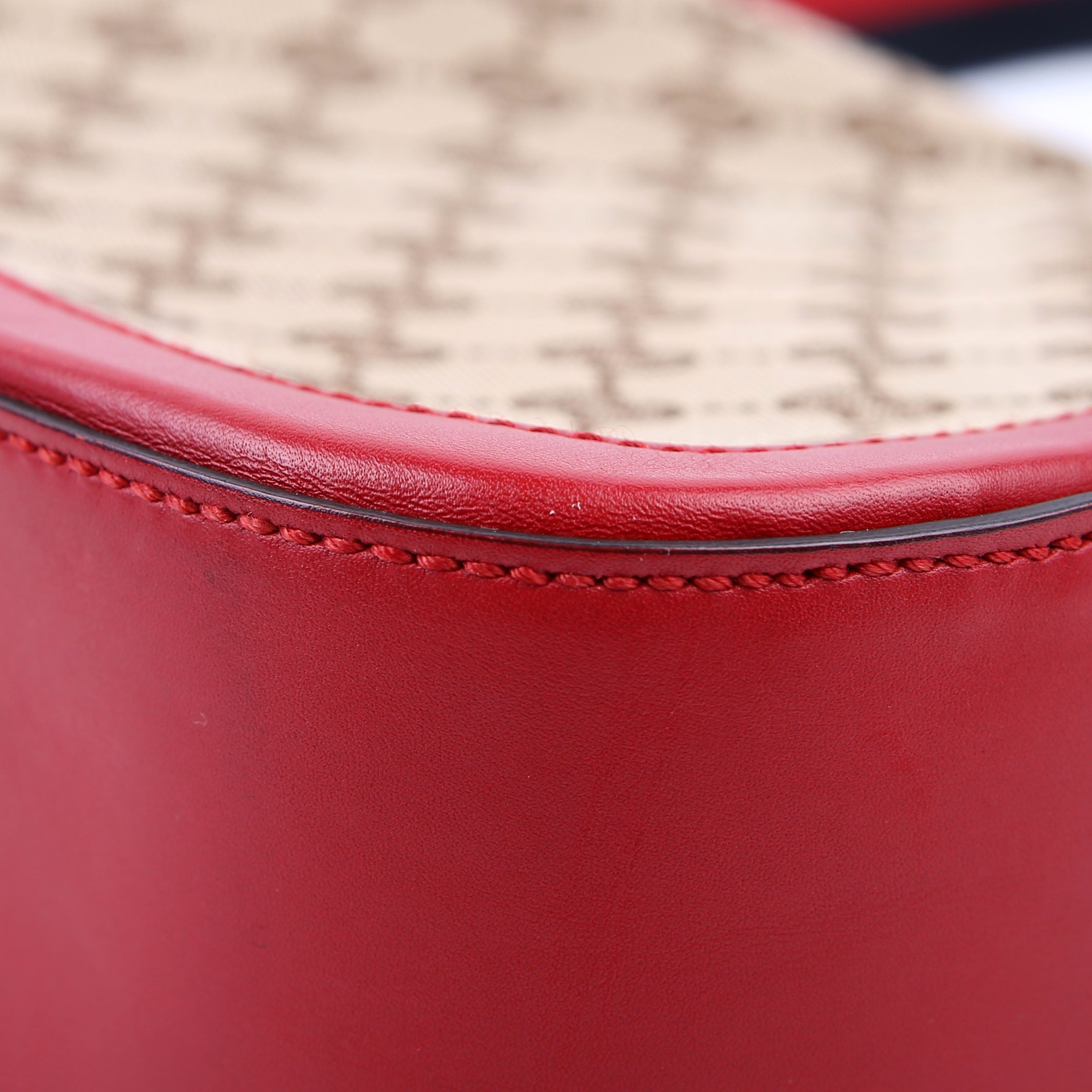 Gucci 383848 GG Canvas Lady Web Original Shoulder Bag Red