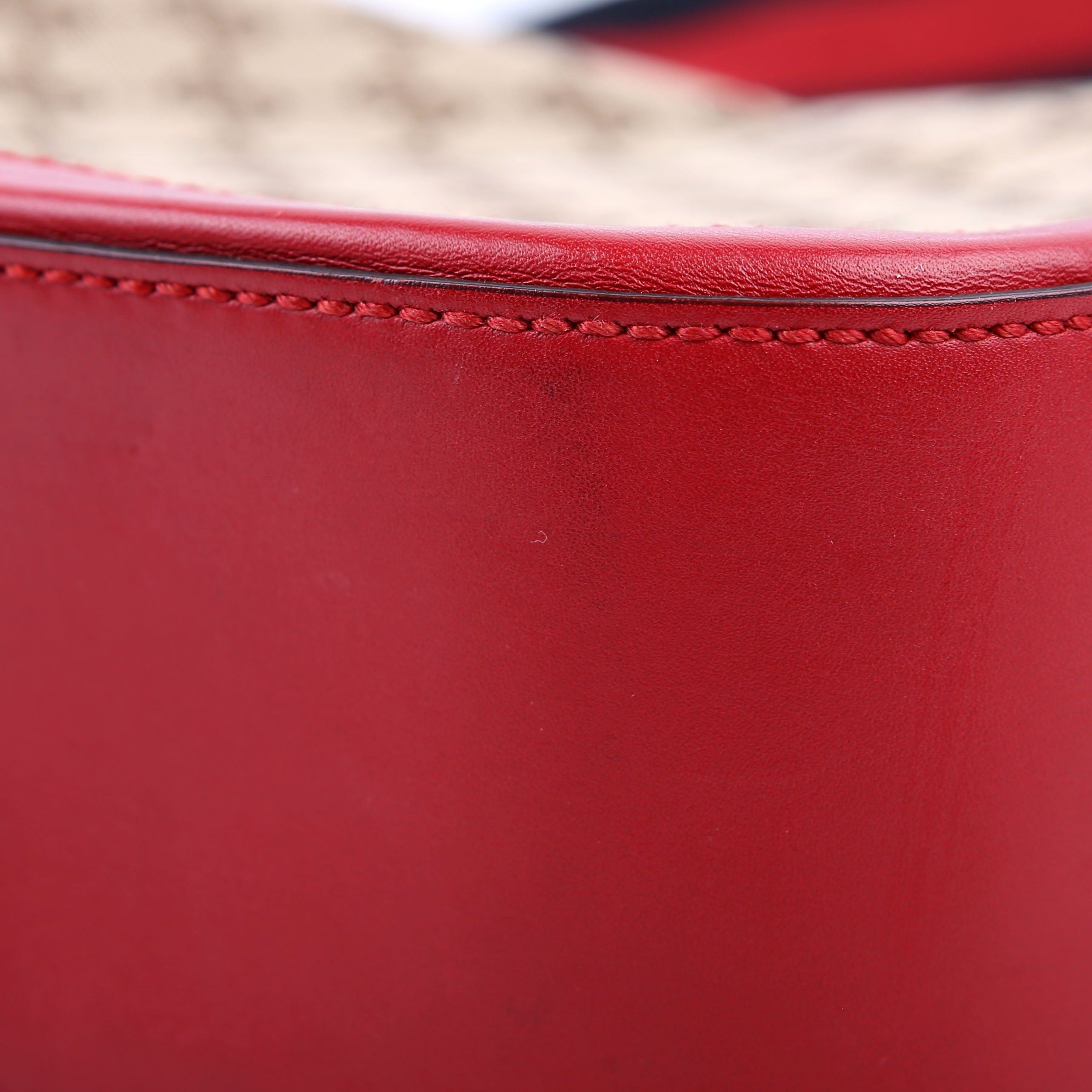 Gucci 383848 GG Canvas Lady Web Original Shoulder Bag Red