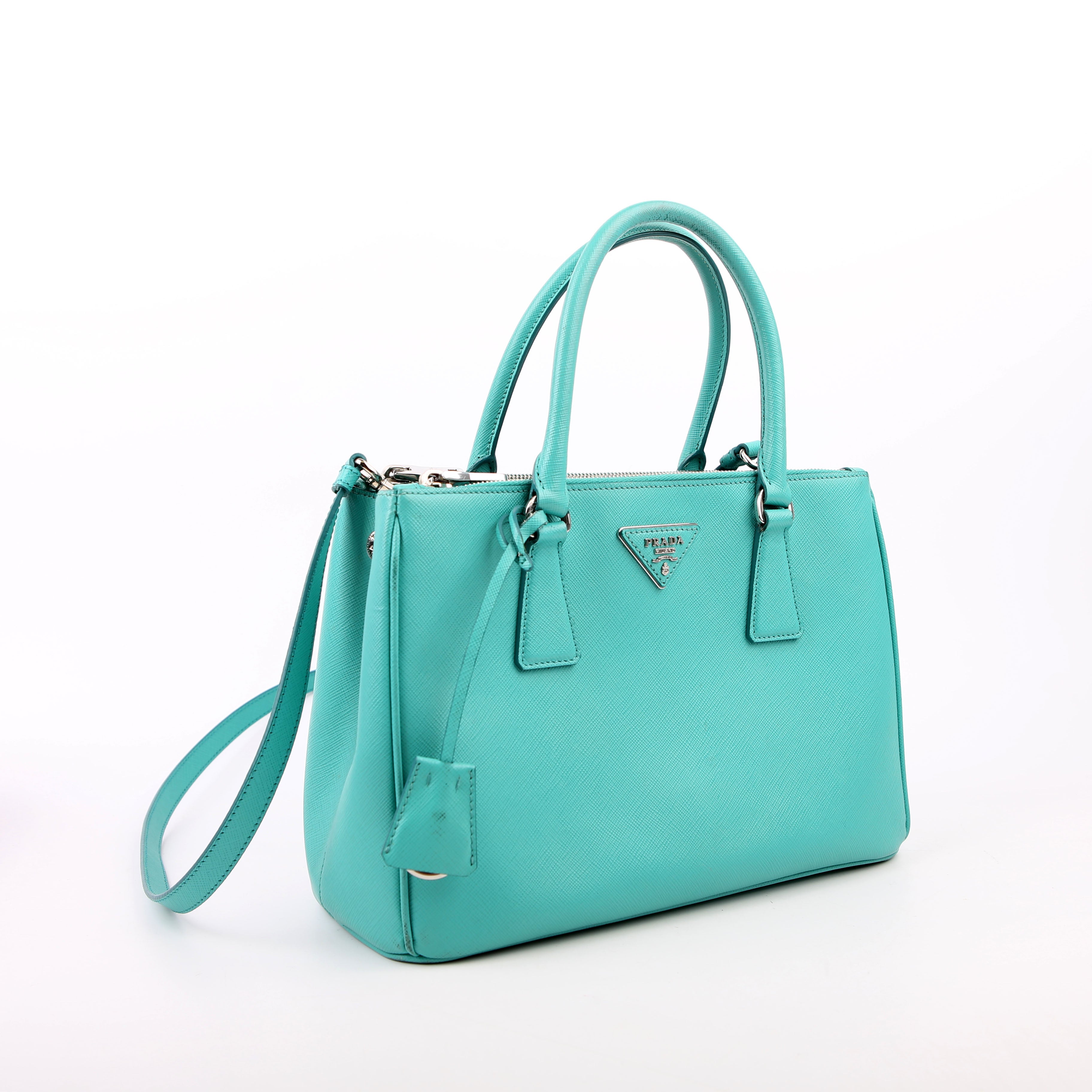 Prada Saffiano Galleria Small Teal