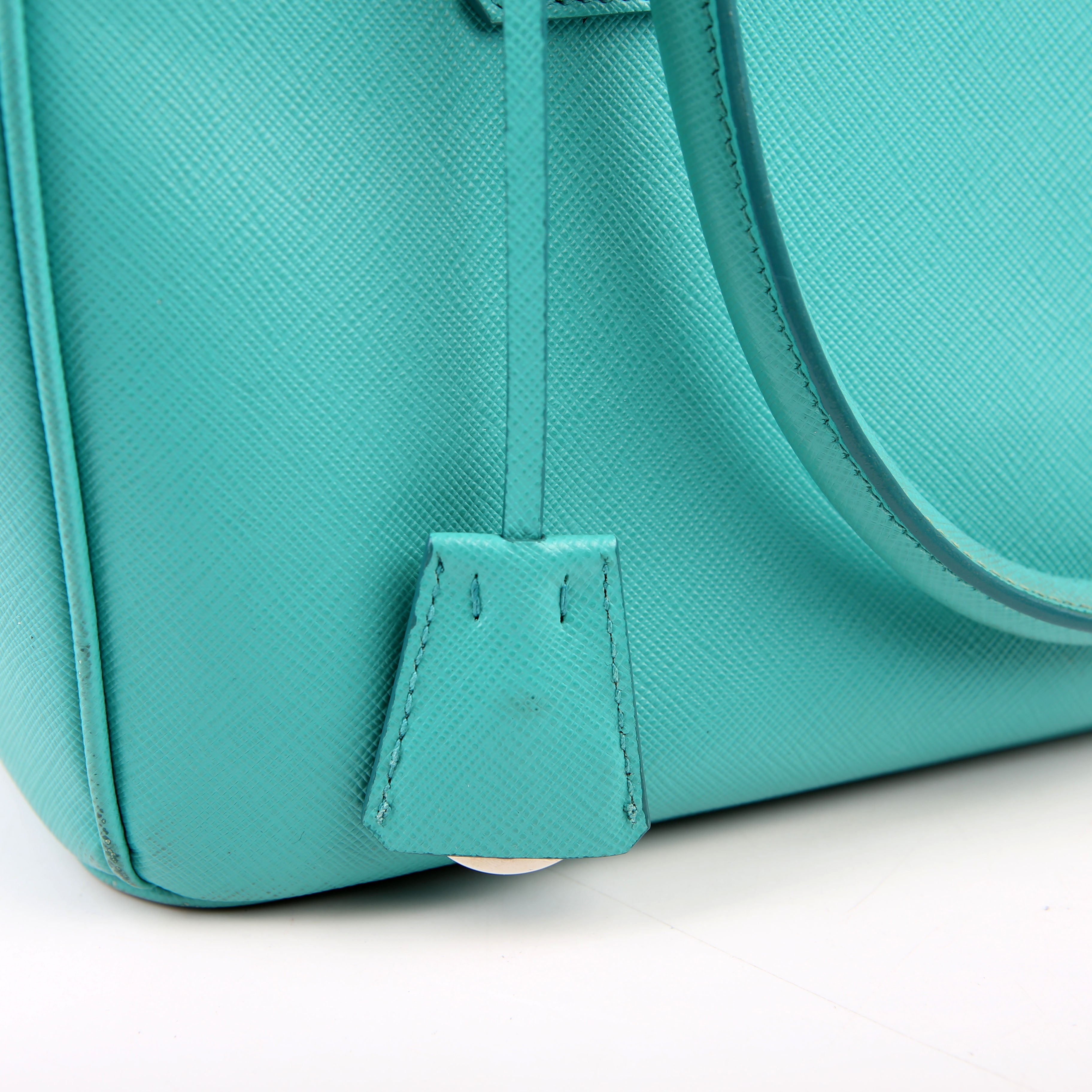 Prada Saffiano Galleria Small Teal