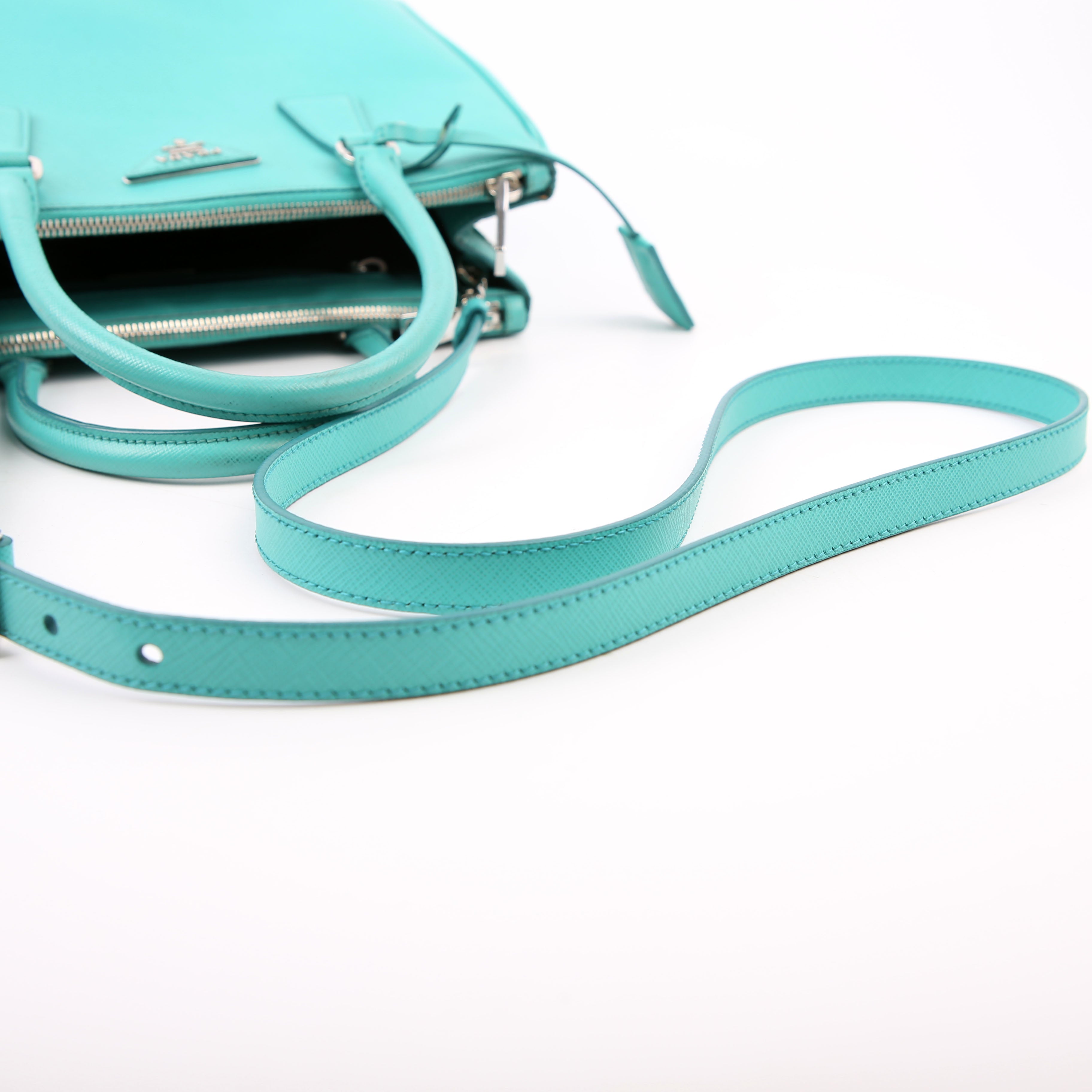 Prada Saffiano Galleria Small Teal