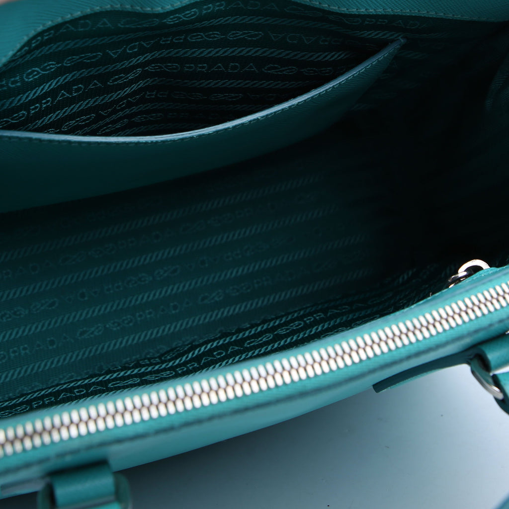 Prada Saffiano Galleria Small Teal