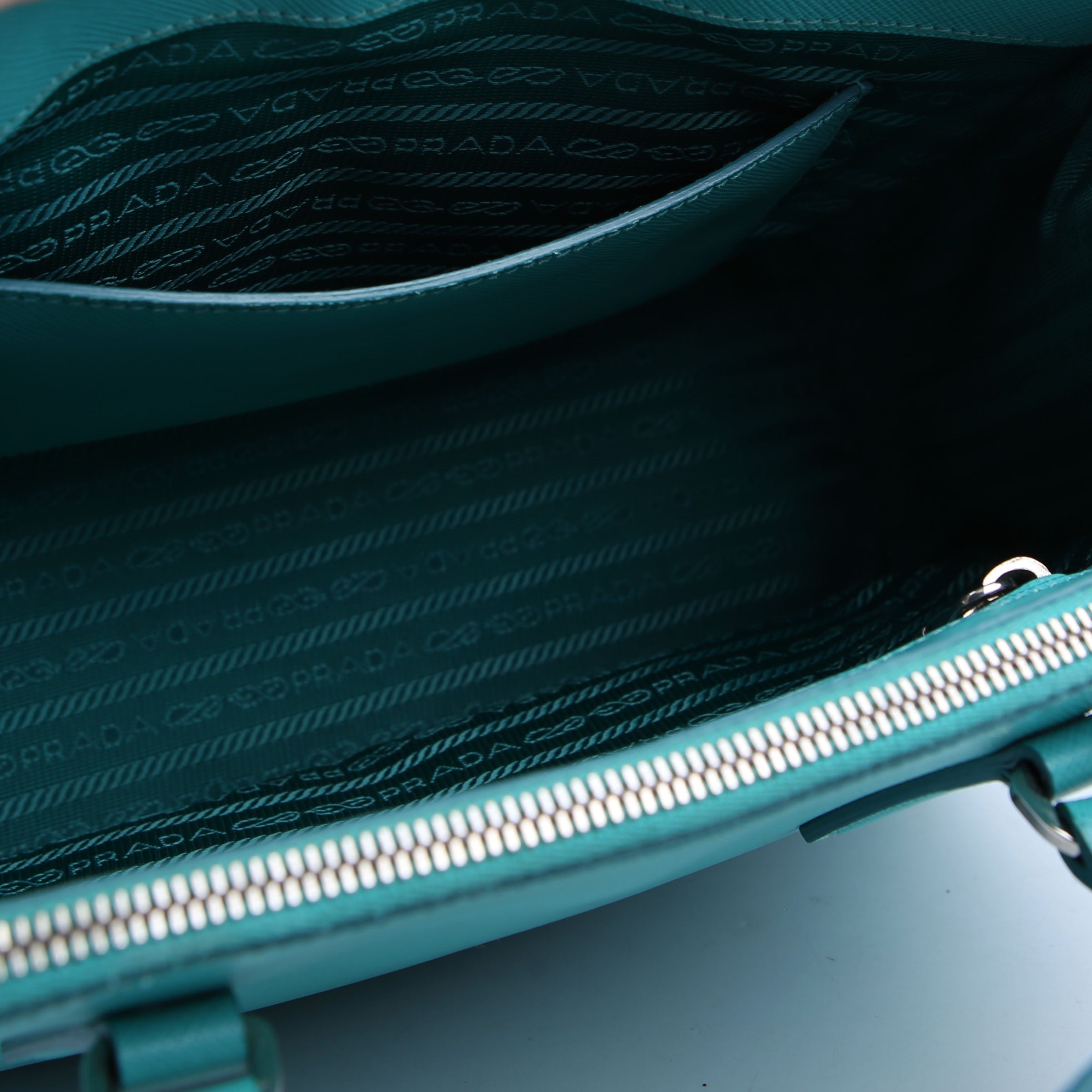 Prada Saffiano Galleria Small Teal