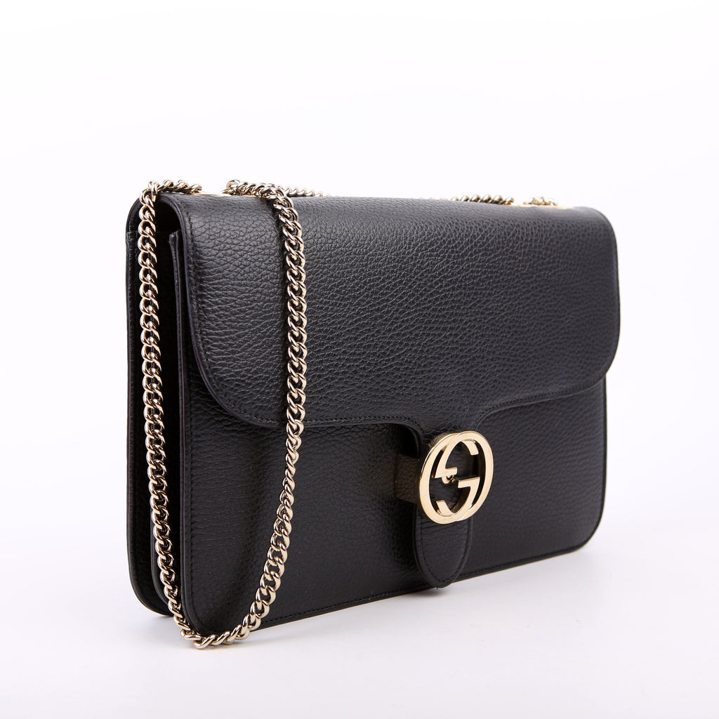 Gucci 510303 Interlocking GG Shoulder Black