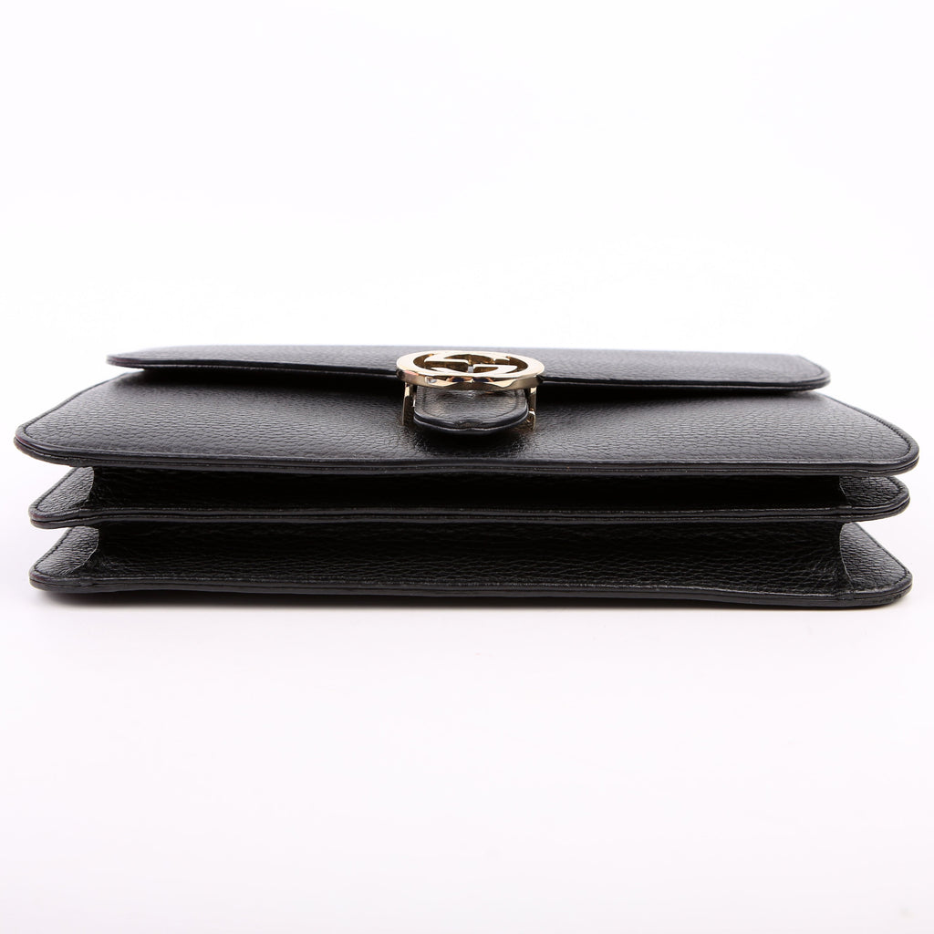 Gucci 510303 Interlocking GG Shoulder Black