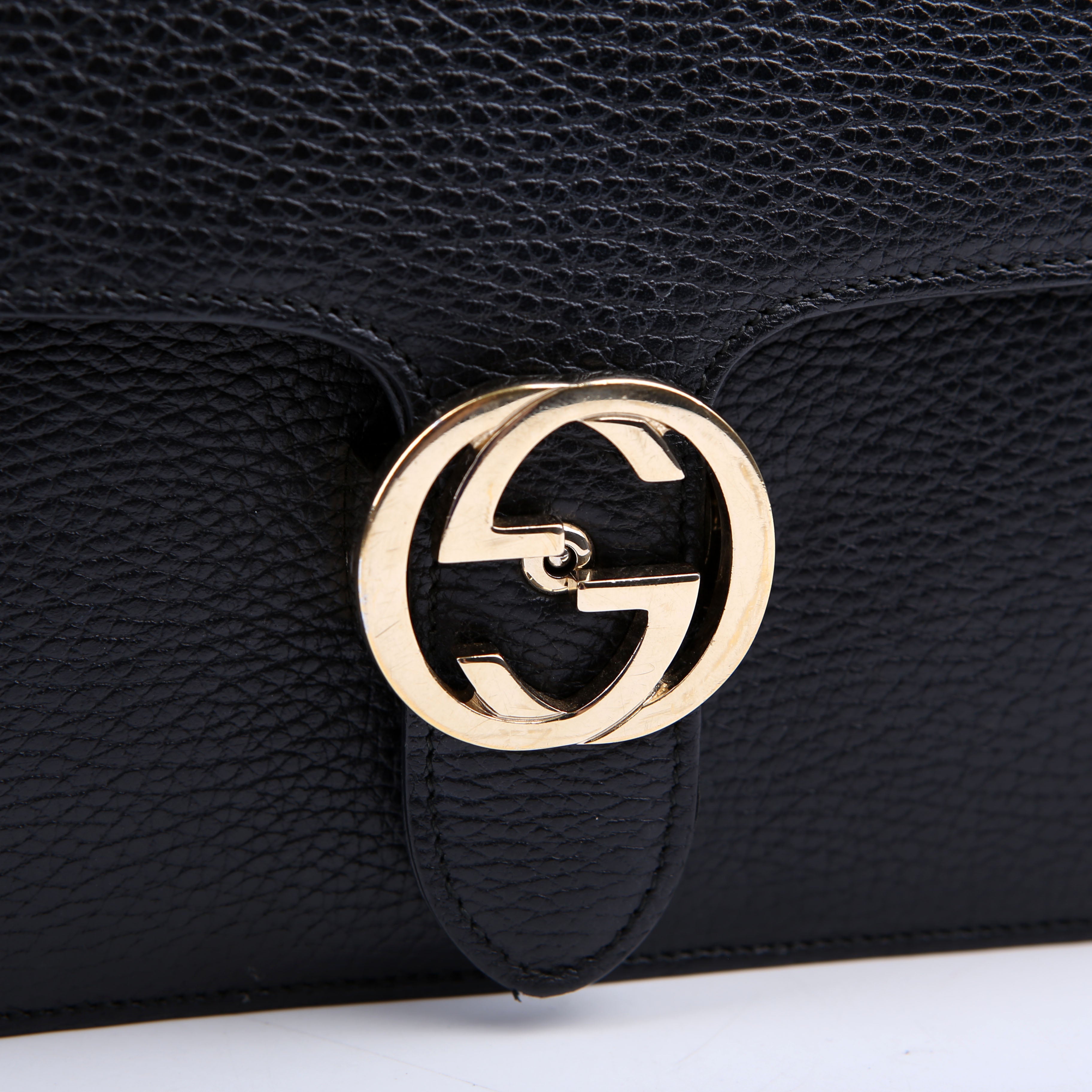 Gucci 510303 Interlocking GG Shoulder Black