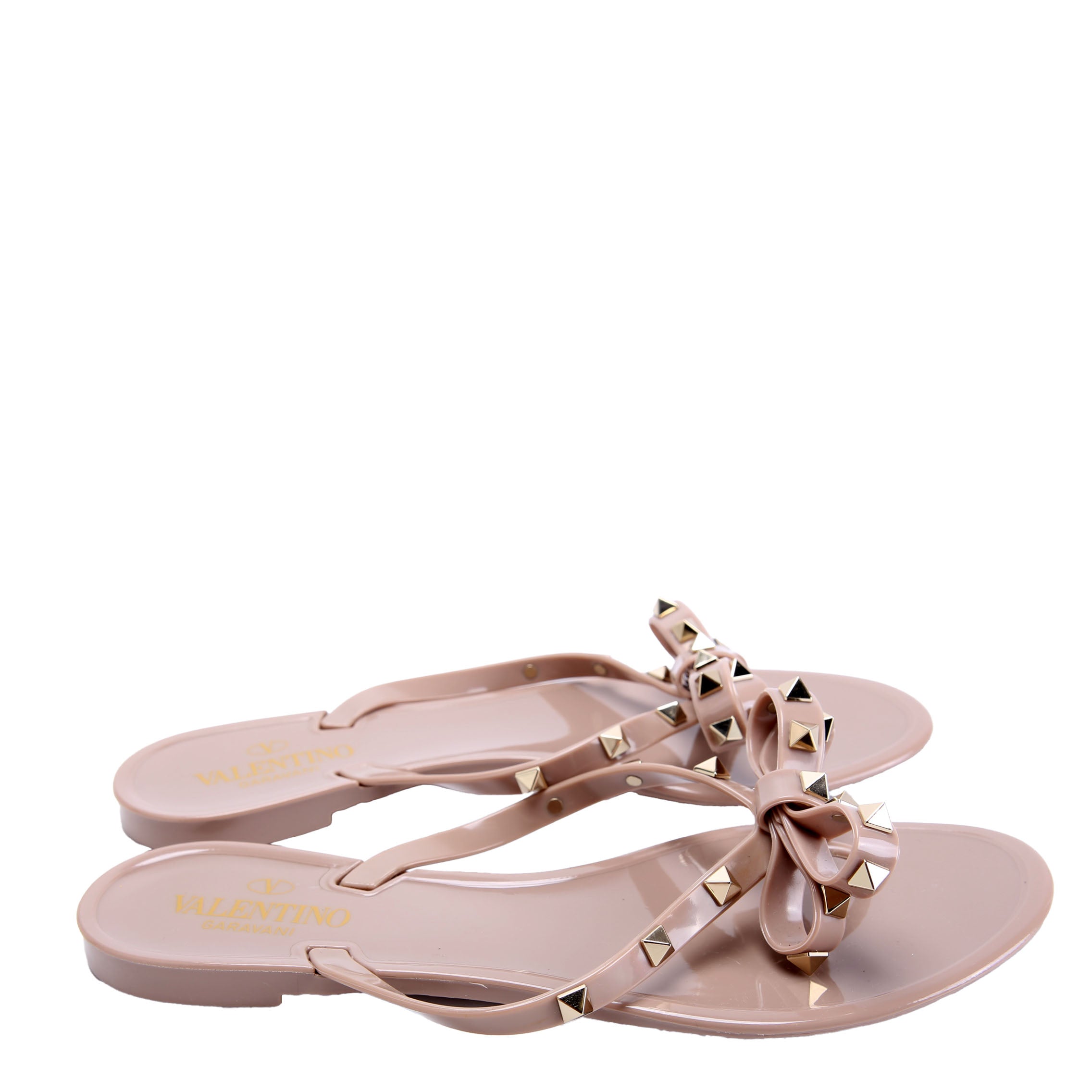 Rockstud Jelly Flip Flops size 40 Nude